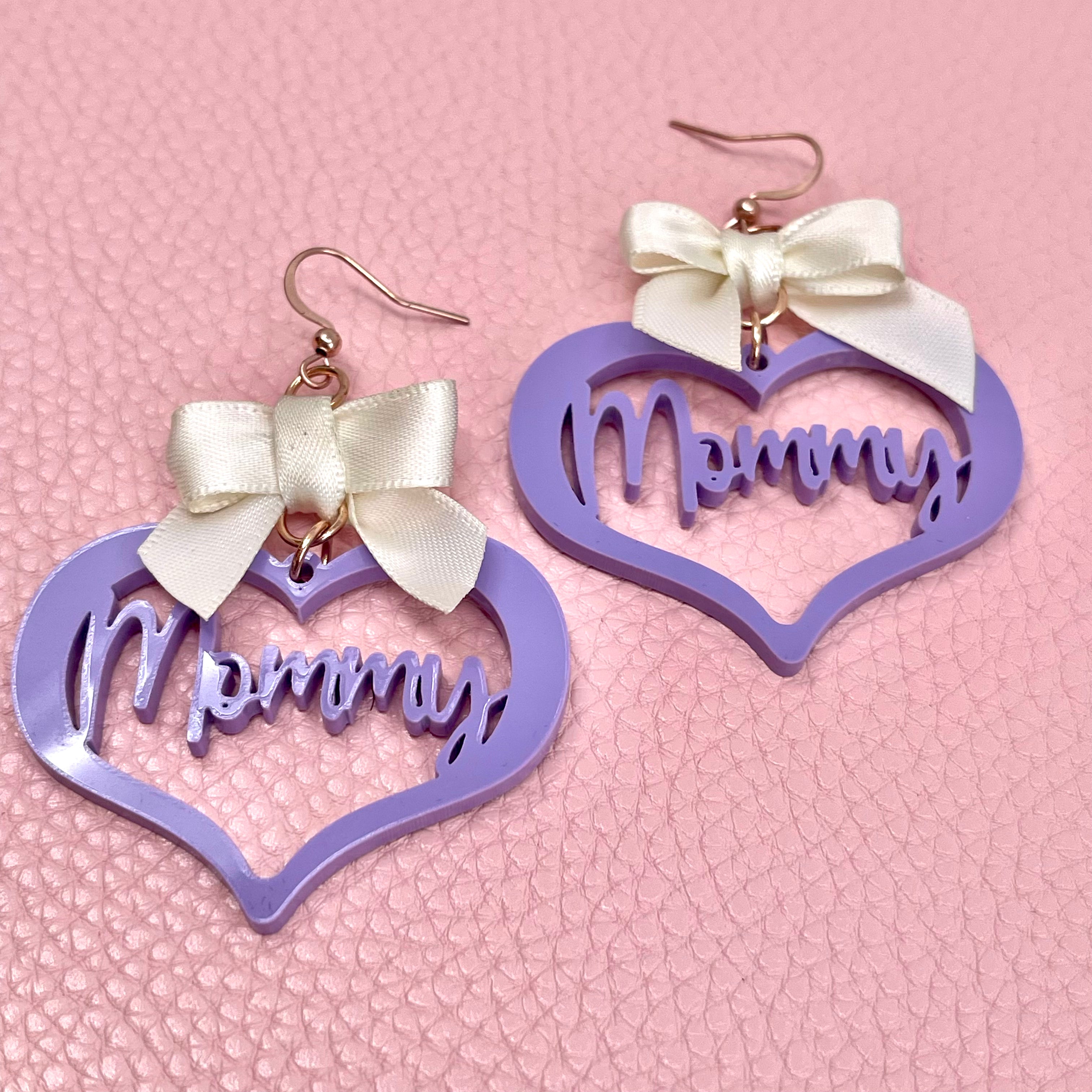 Mommy Cutout Earrings - Lavender Earrings Restrained Grace