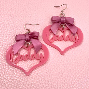 Daddy Cutout Earrings - Pink & Mauve Earrings Restrained Grace