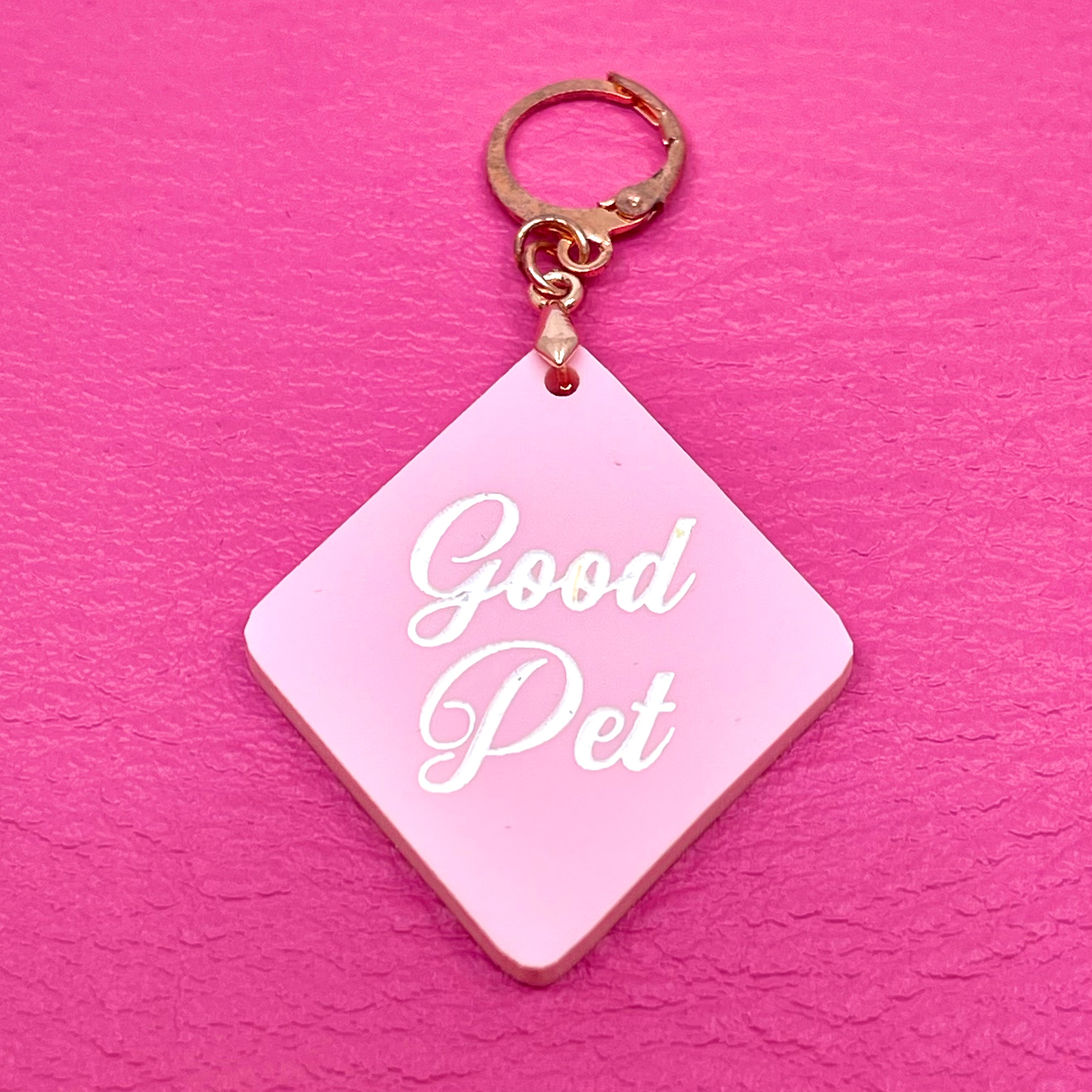 Custom Acrylic Collar Tag - Rhombus Collar Tag Restrained Grace
