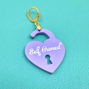 Custom Acrylic Collar Tag - Open Heart Lock Collar Tag Restrained Grace