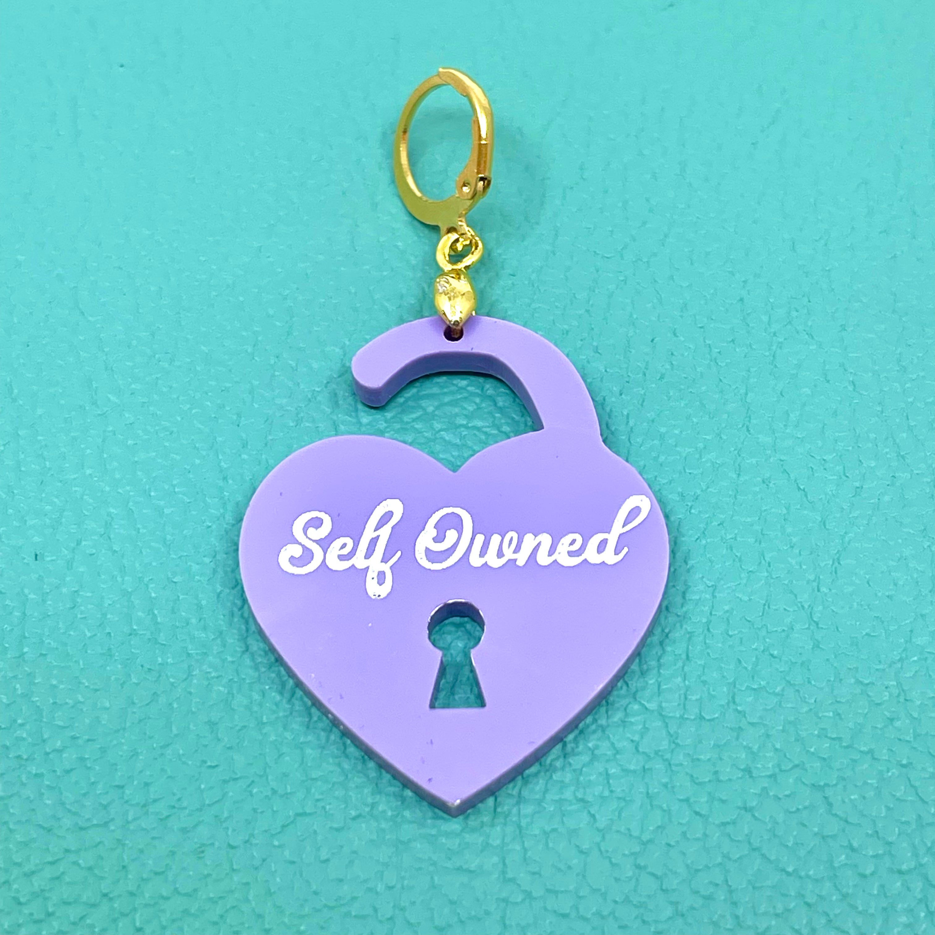 Custom Acrylic Collar Tag - Open Heart Lock Collar Tag Restrained Grace