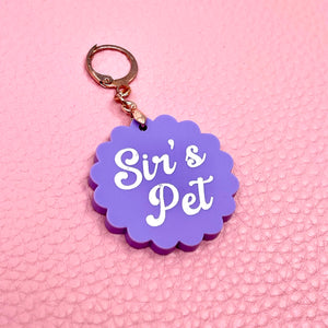 Custom Acrylic Collar Tag - Scalloped Circle Collar Tag Restrained Grace