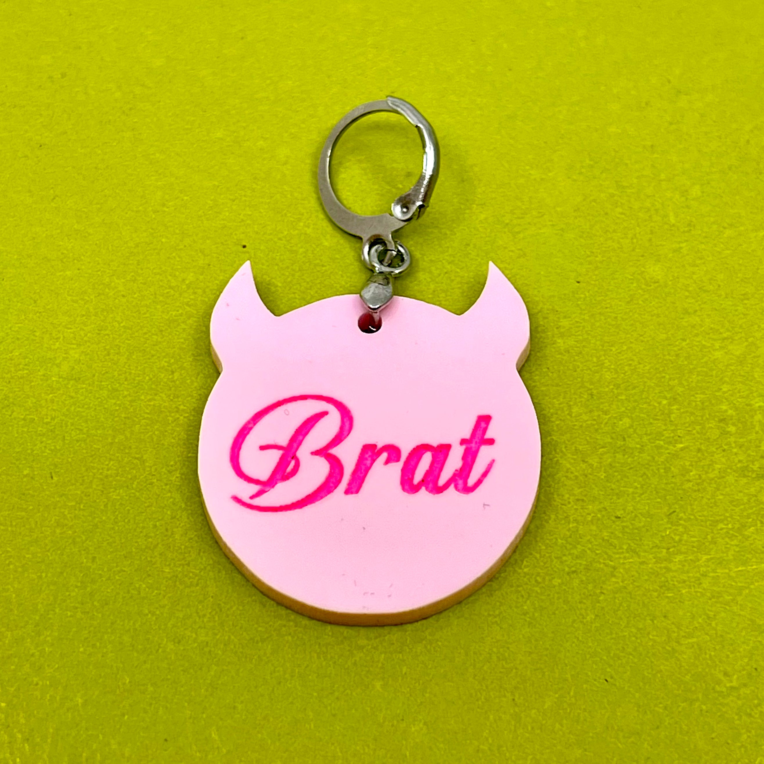 Custom Acrylic Collar Tag - Devil Horns Collar Tag Restrained Grace