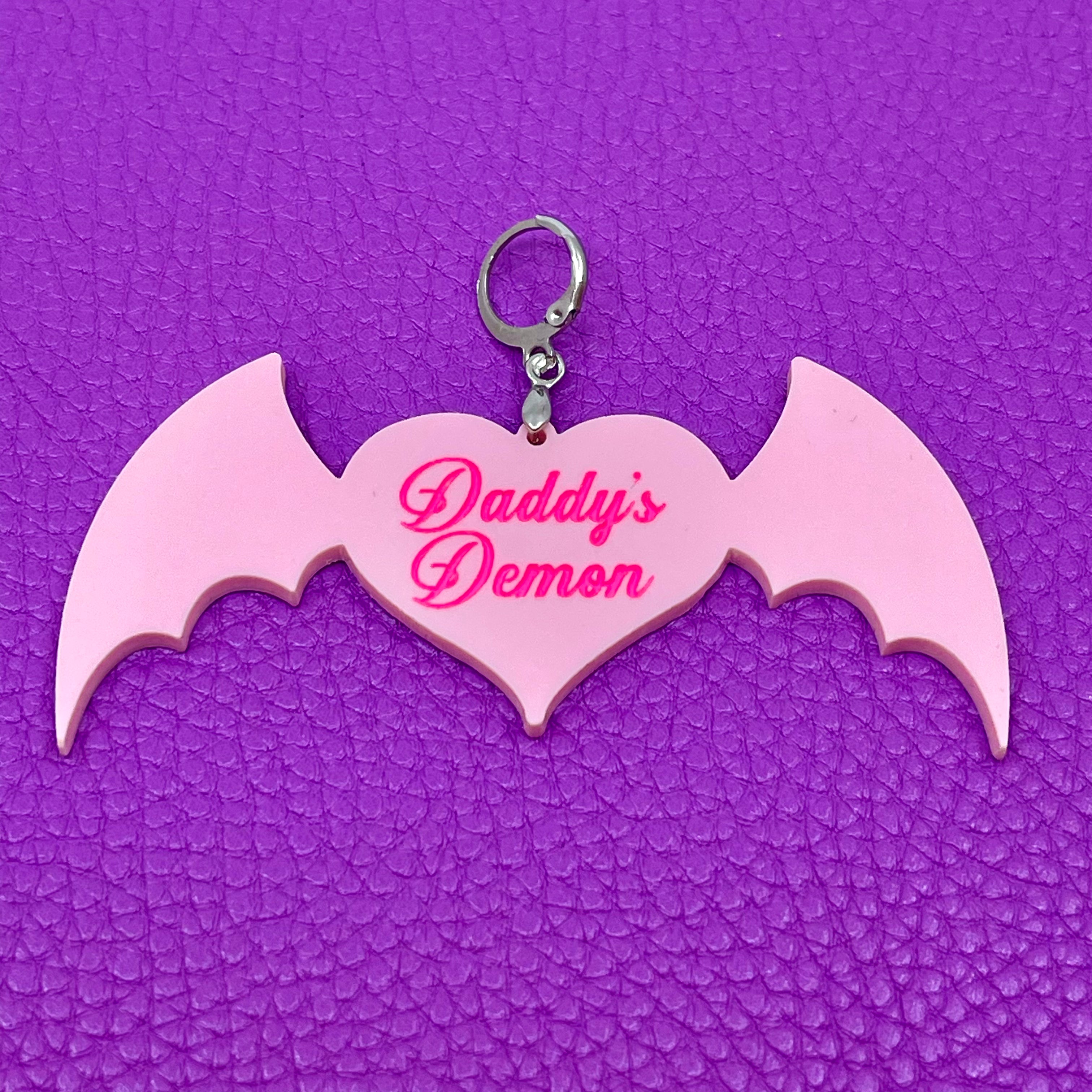 Custom Acrylic Collar Tag - Devil-Winged Heart Collar Tag Restrained Grace