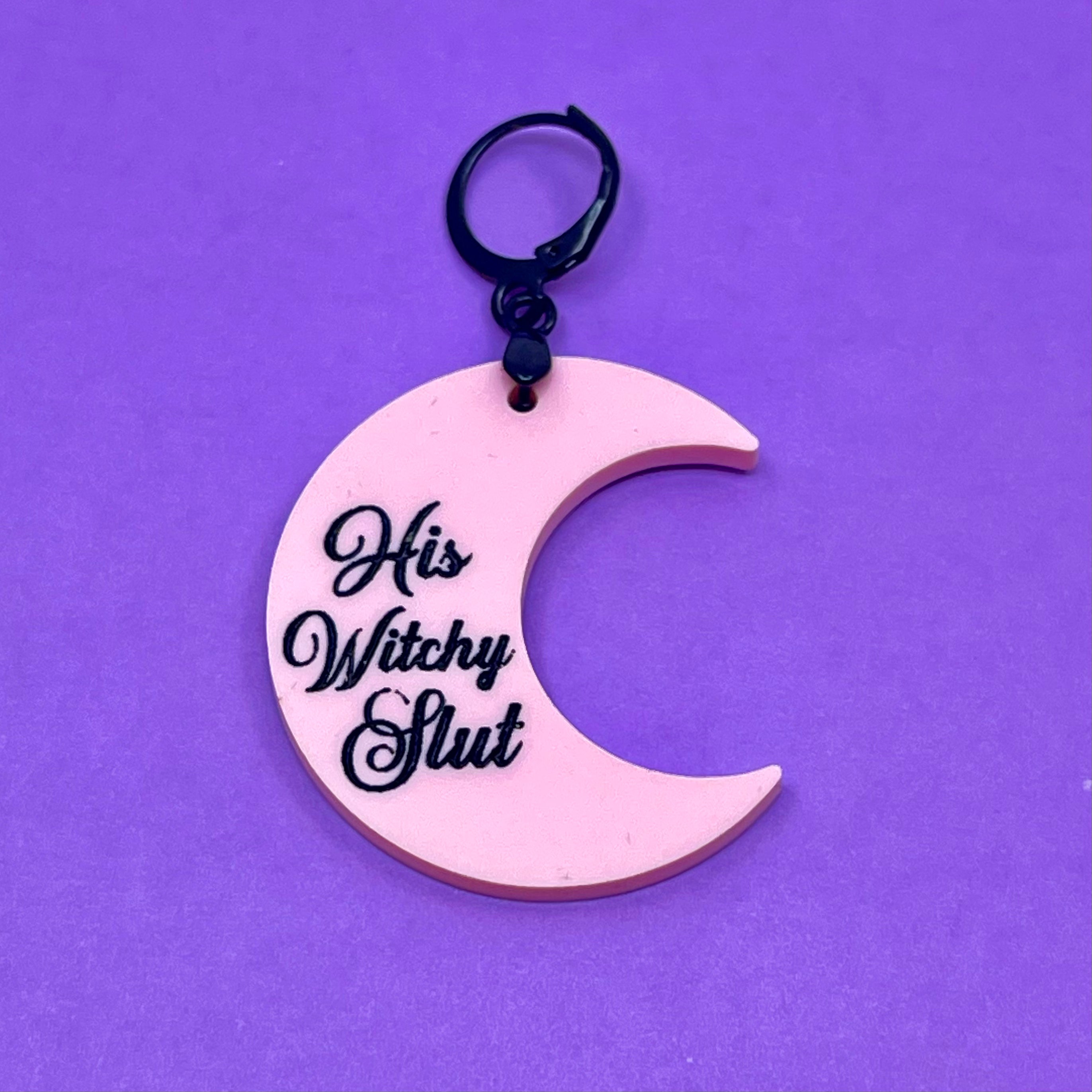 Custom Acrylic Collar Tag - Crescent Moon Collar Tag Restrained Grace