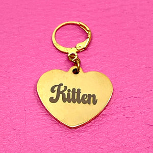 Custom Steel Collar Tag - Small Heart Collar Tag Restrained Grace