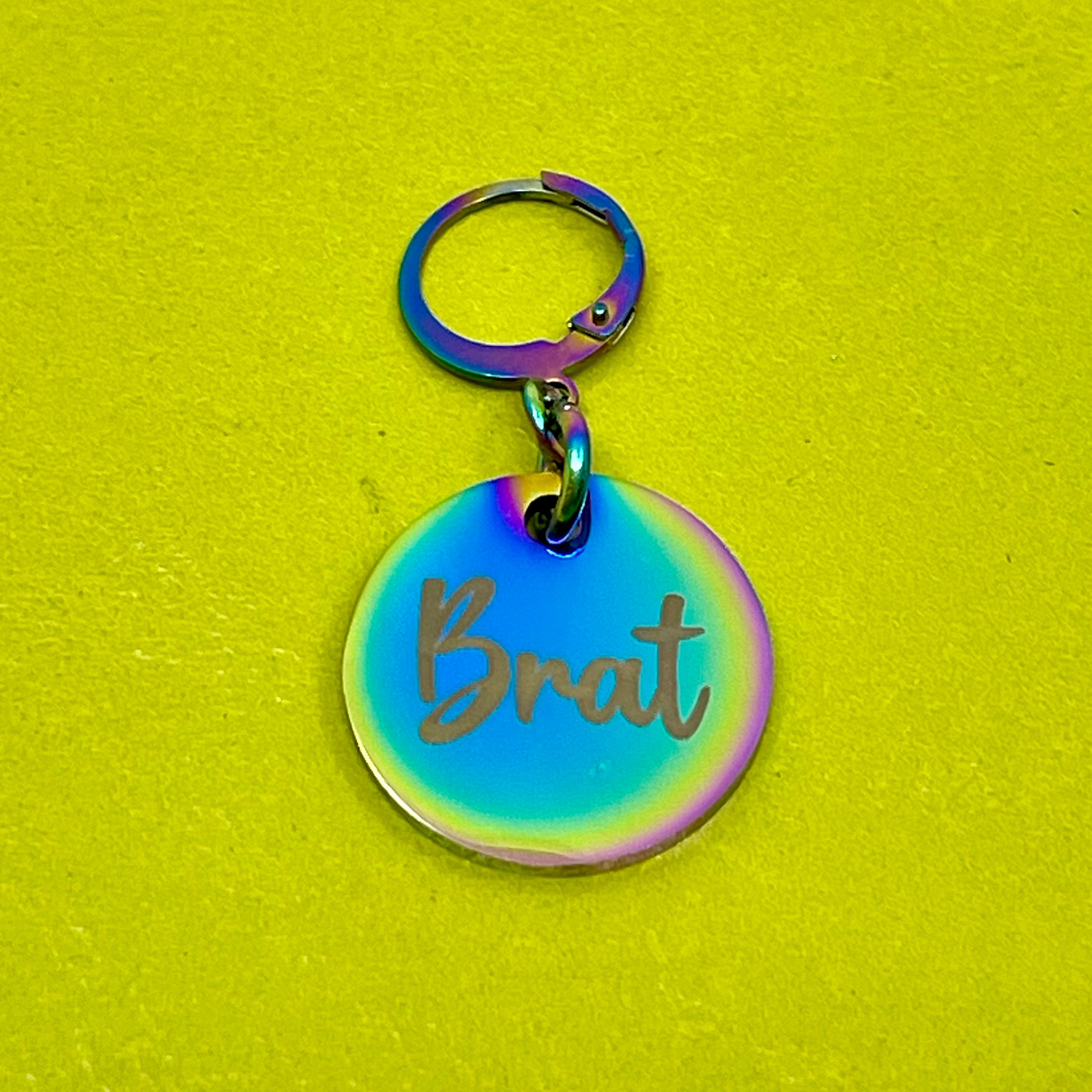 Custom Steel Collar Tag - Small Round Collar Tag Restrained Grace