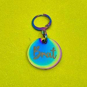 Custom Steel Collar Tag - Small Round Collar Tag Restrained Grace