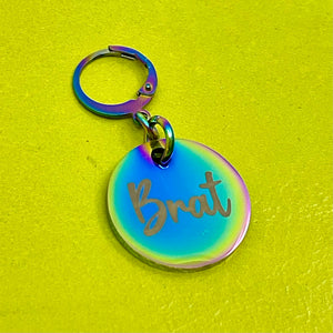 Custom Steel Collar Tag - Small Round Collar Tag Restrained Grace