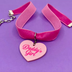 Hot Pink Velvet Choker Necklace Restrained Grace