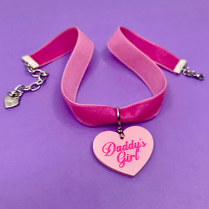 Hot Pink Velvet Choker Necklace Restrained Grace