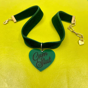 Dark Green Velvet Choker Necklace Restrained Grace
