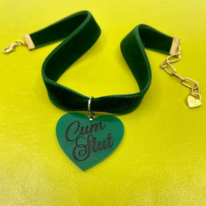Dark Green Velvet Choker Necklace Restrained Grace
