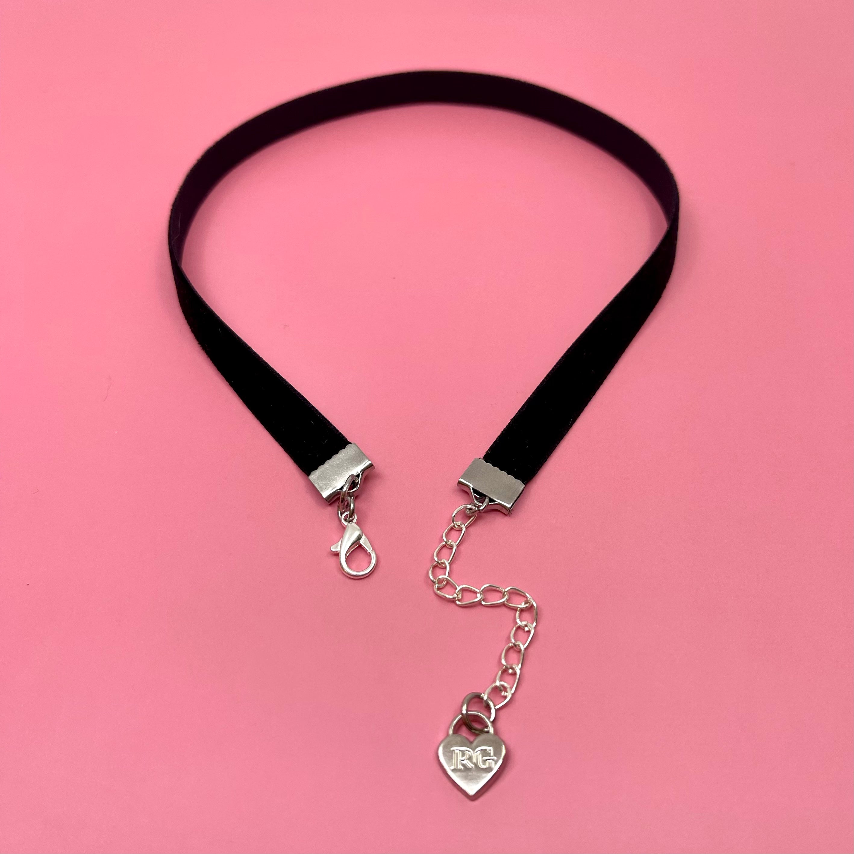 Black & Silver Velvet Mini Choker Necklace Restrained Grace