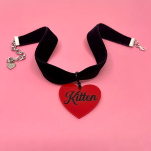 Black & Silver Velvet Choker Necklace Restrained Grace