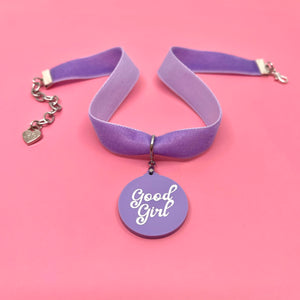 Lavender Velvet Choker Necklace Restrained Grace