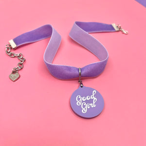 Lavender Velvet Choker Necklace Restrained Grace