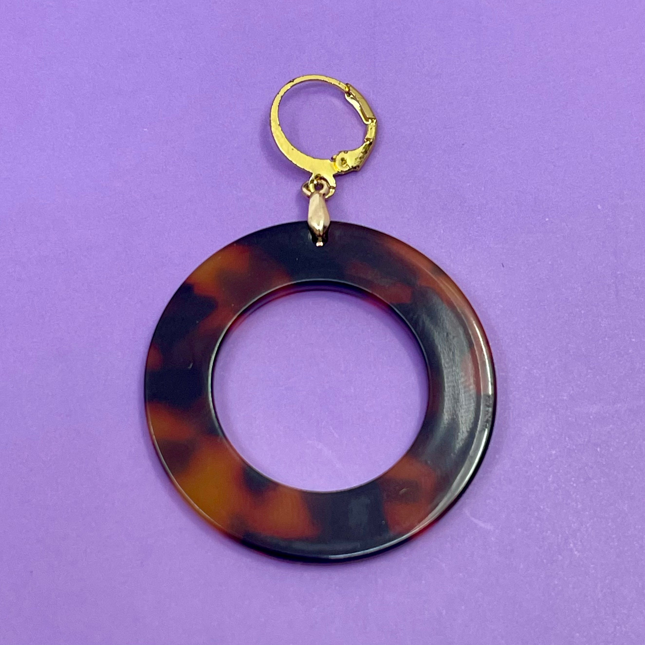 Tortoise Shell Acetate Ring of O Collar Charm Collar Tag Restrained Grace