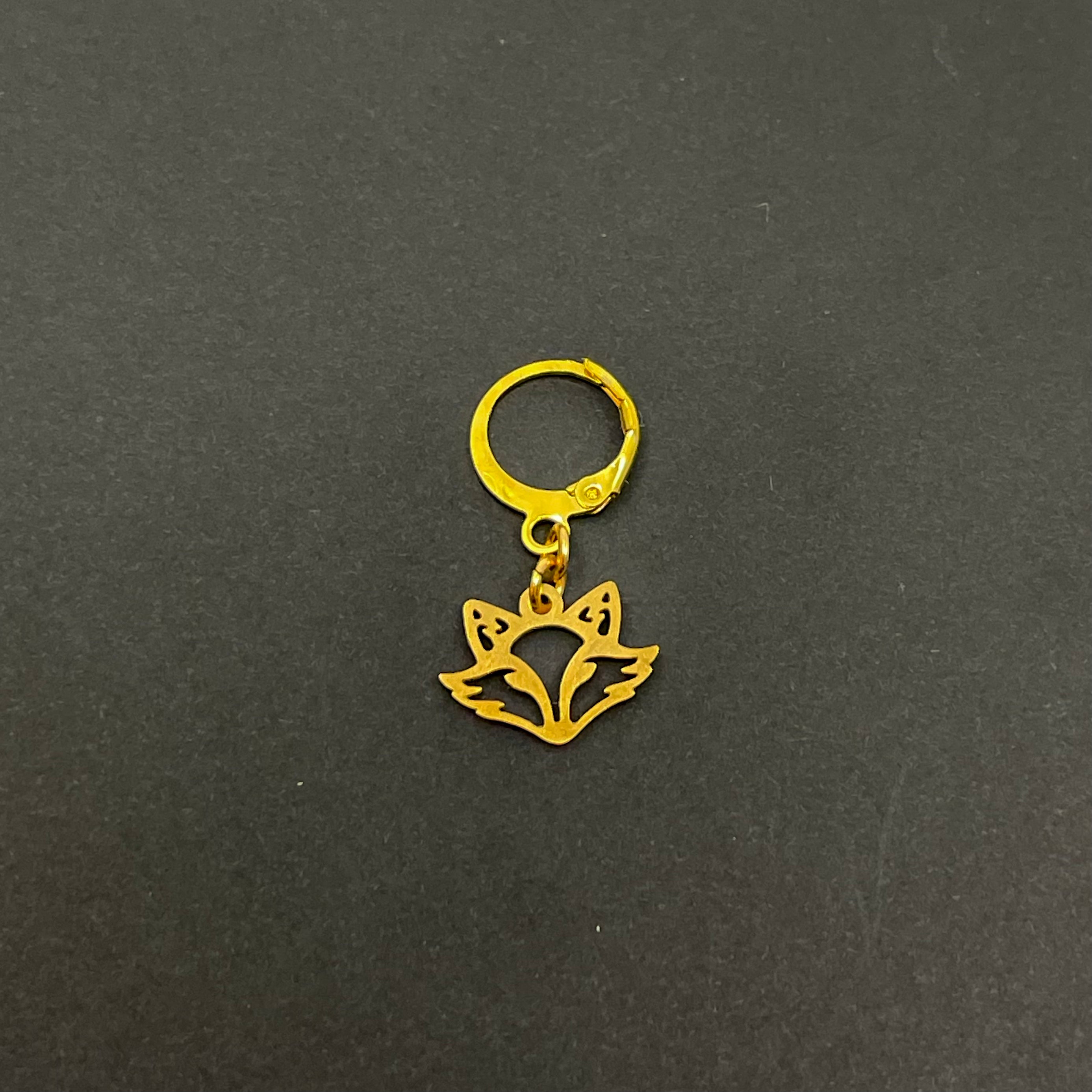 Little Fox Collar Charm - Gold Collar Tag Restrained Grace
