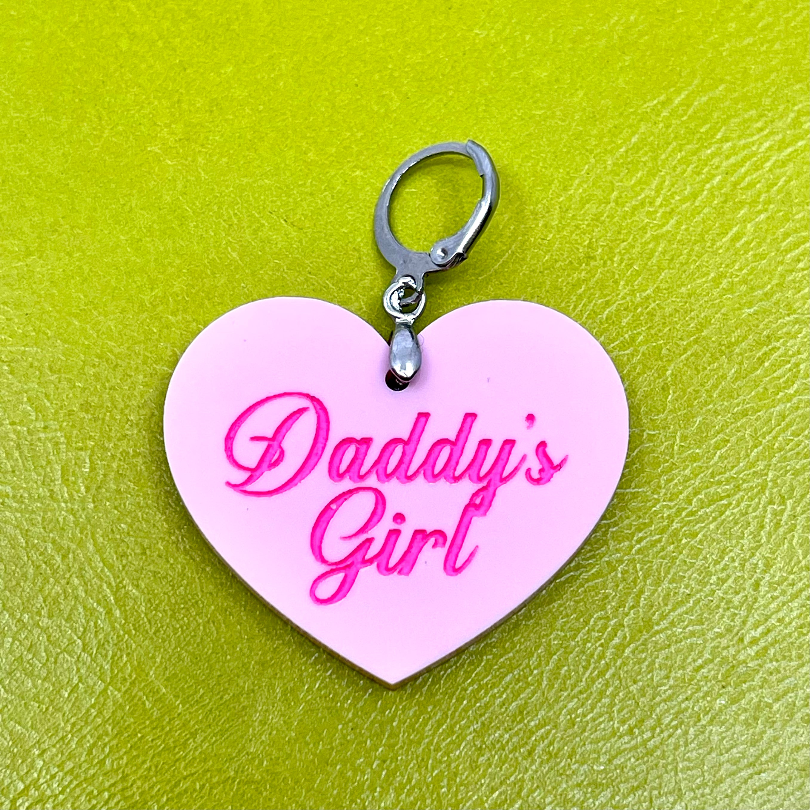 Daddy's Girl Heart Collar Tag - Blush Pink Collar Tag Restrained Grace