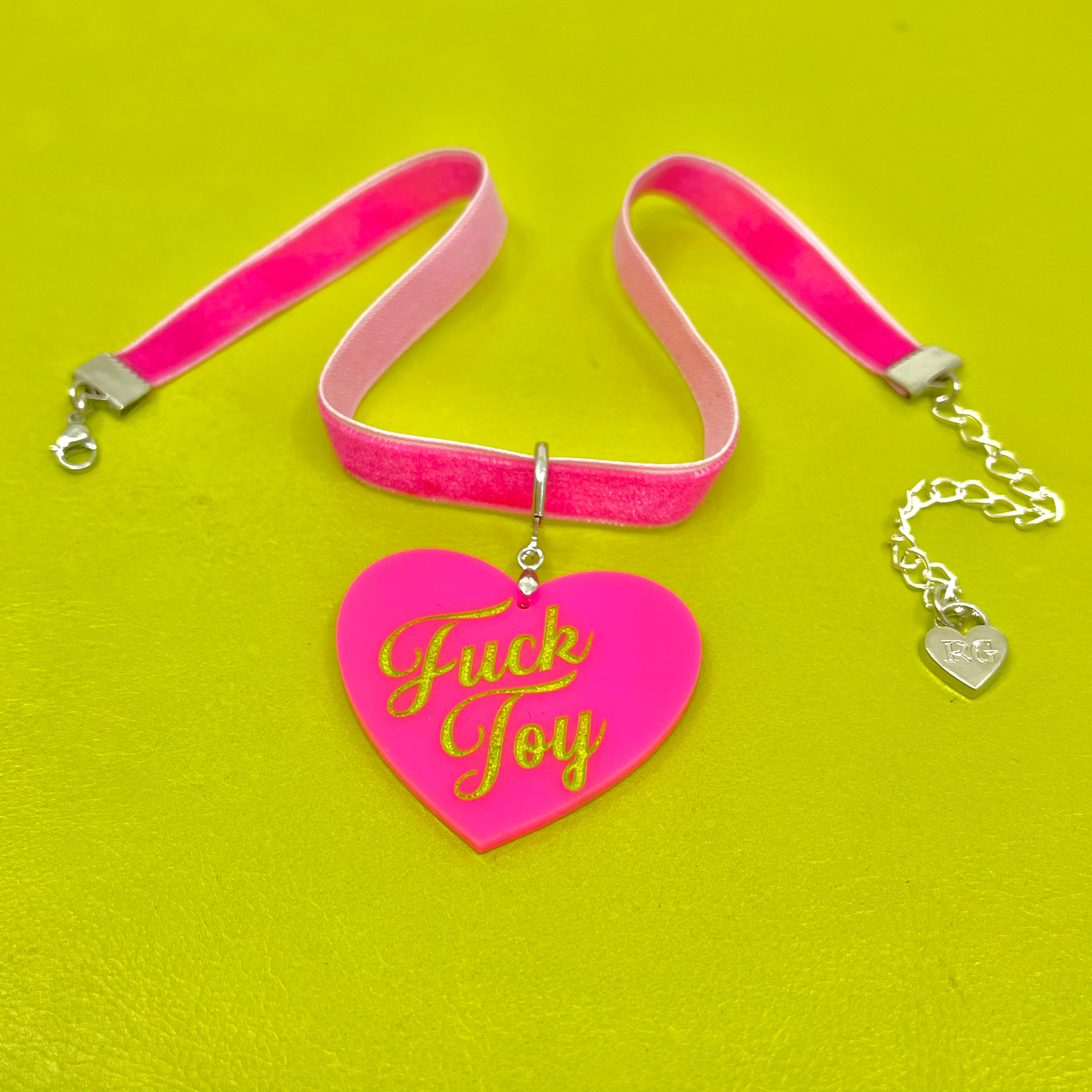 Hot Pink Velvet Mini Choker