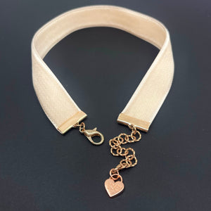 Blush Pink & Rose Gold Velvet Choker Necklace Restrained Grace