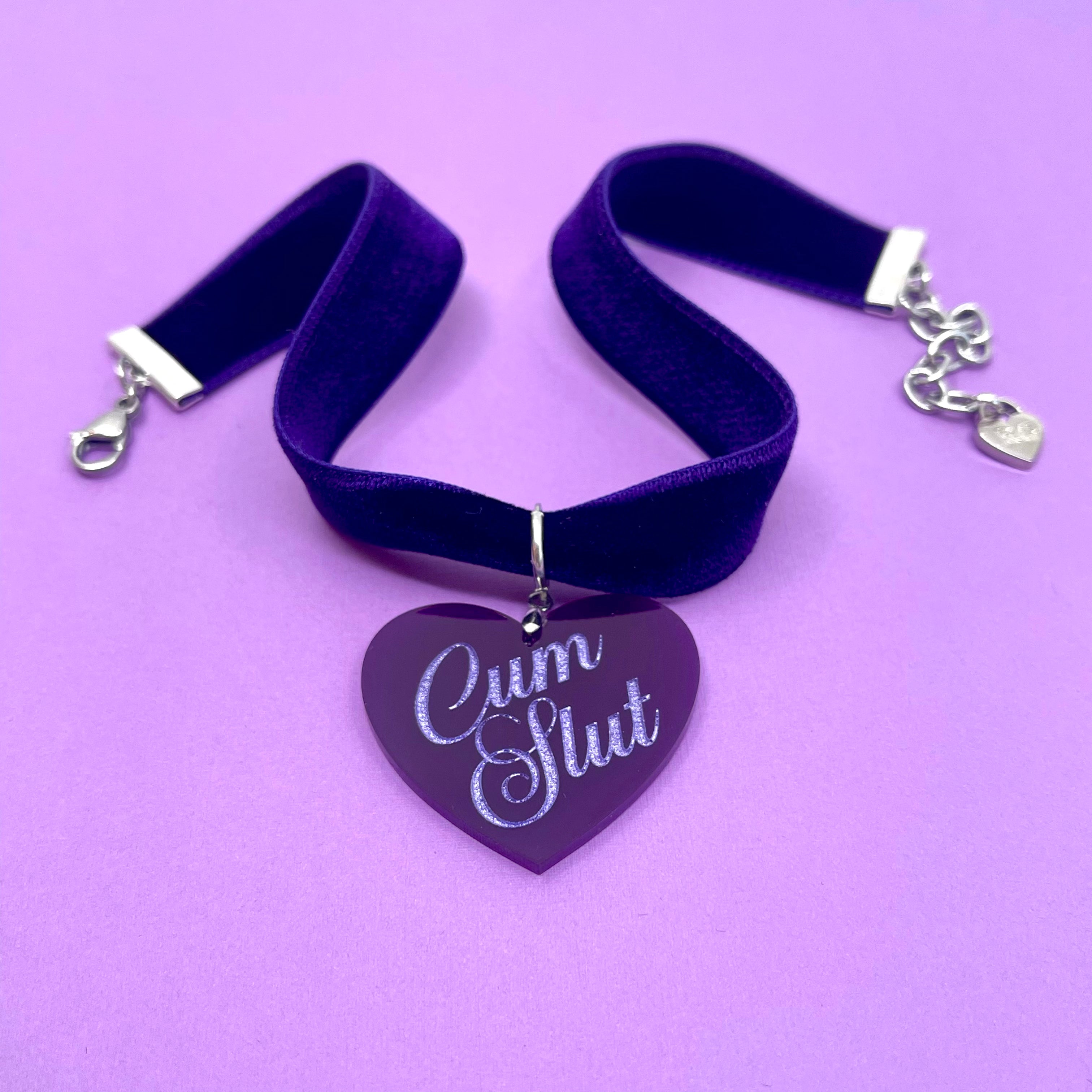 Dark Purple Velvet Choker Necklace Restrained Grace