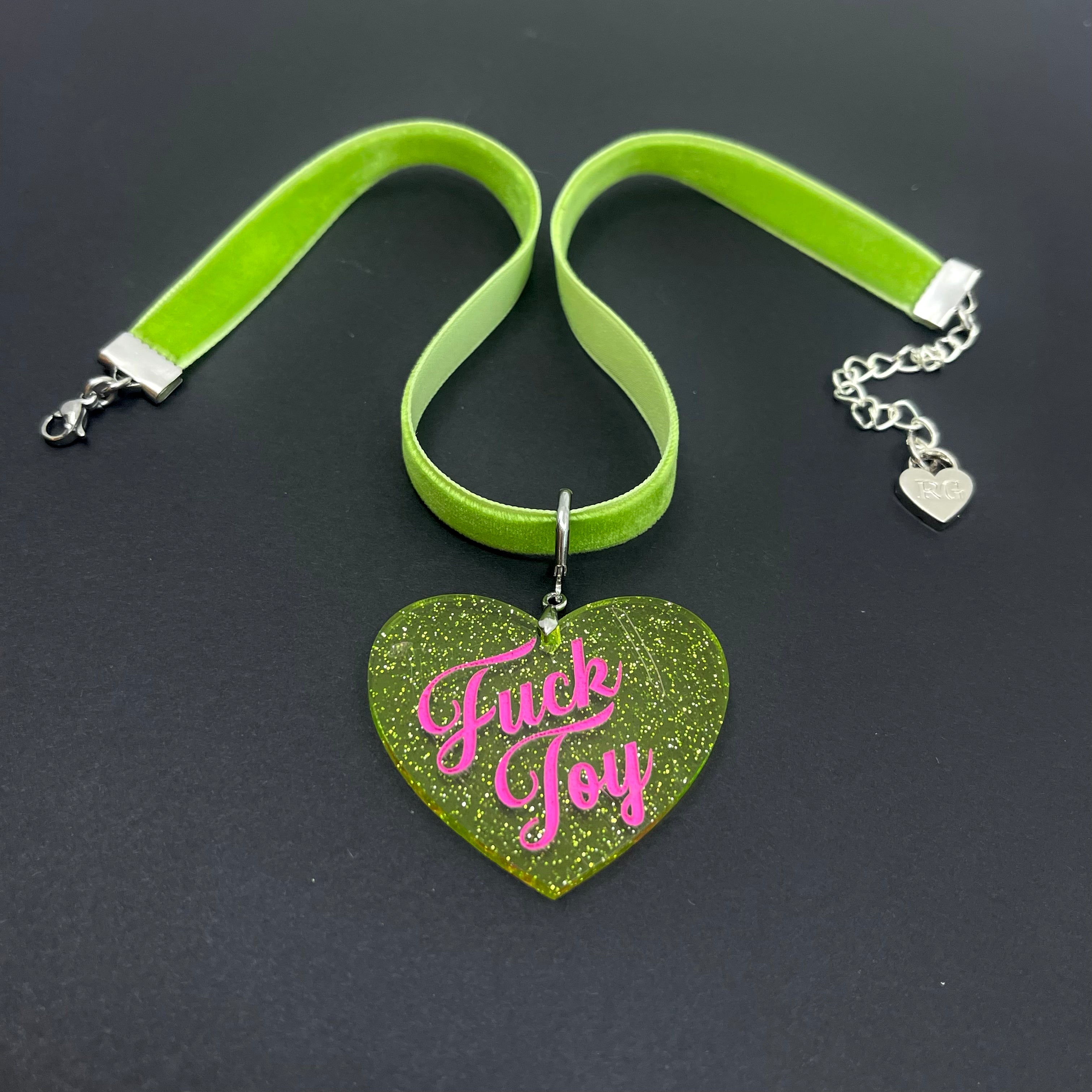 Lime Green Velvet Mini Choker