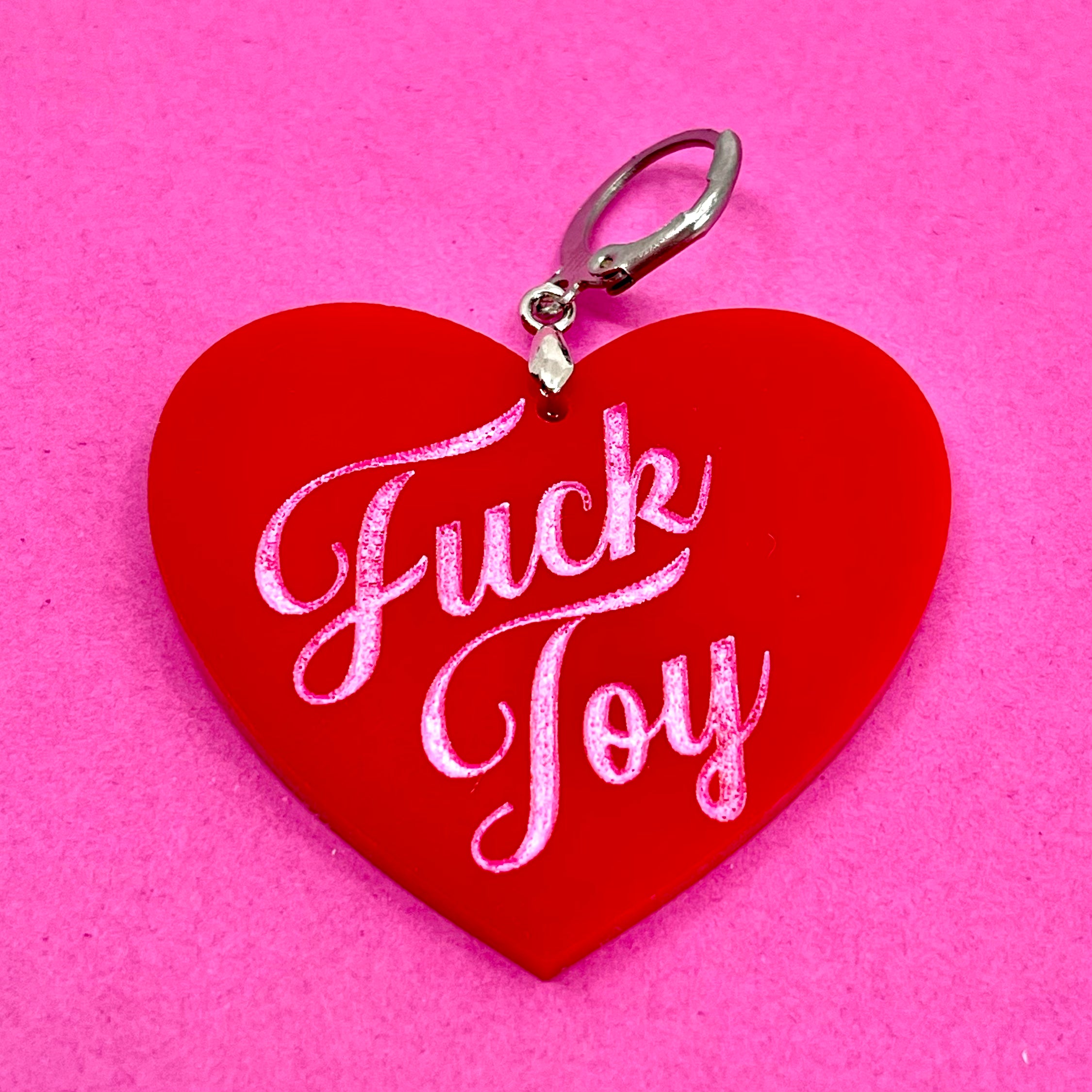 Fuck Toy XL Heart Collar Tag - Red Collar Tag Restrained Grace