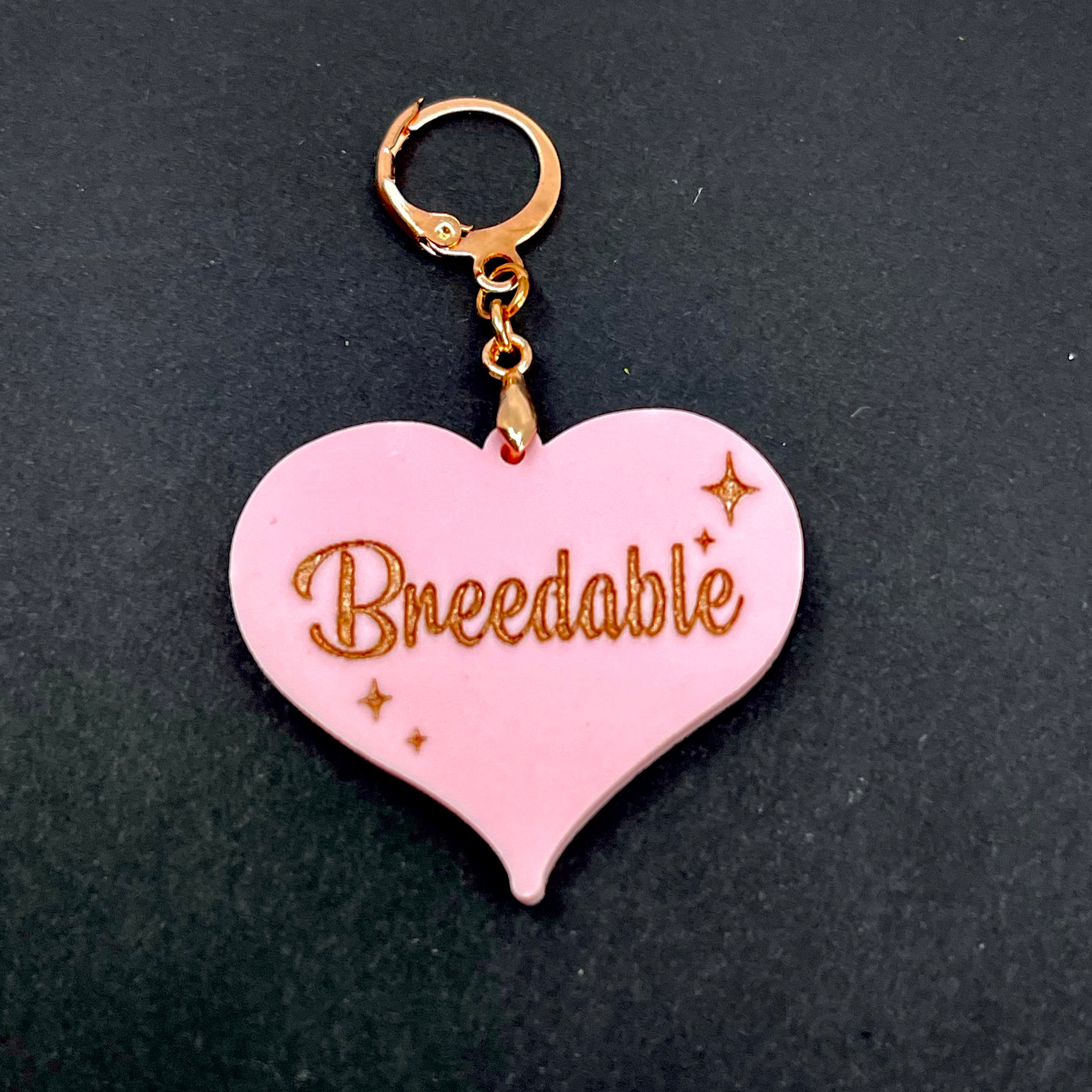 Retro Sparkle Breedable Collar Tag - Blush Pink & Rose Gold Collar Tag Restrained Grace