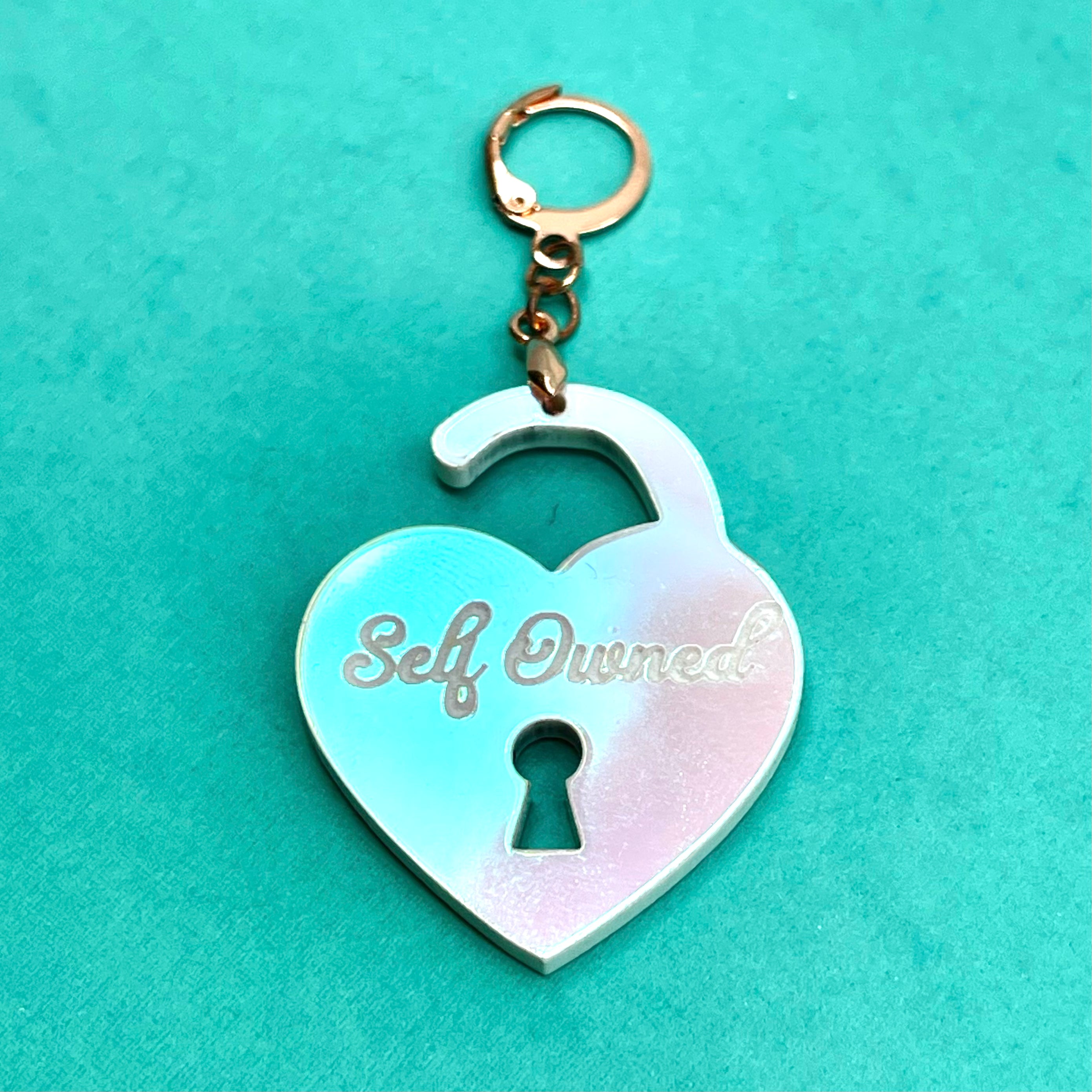 'Self Owned' Collar Tag - Pink Iridescent