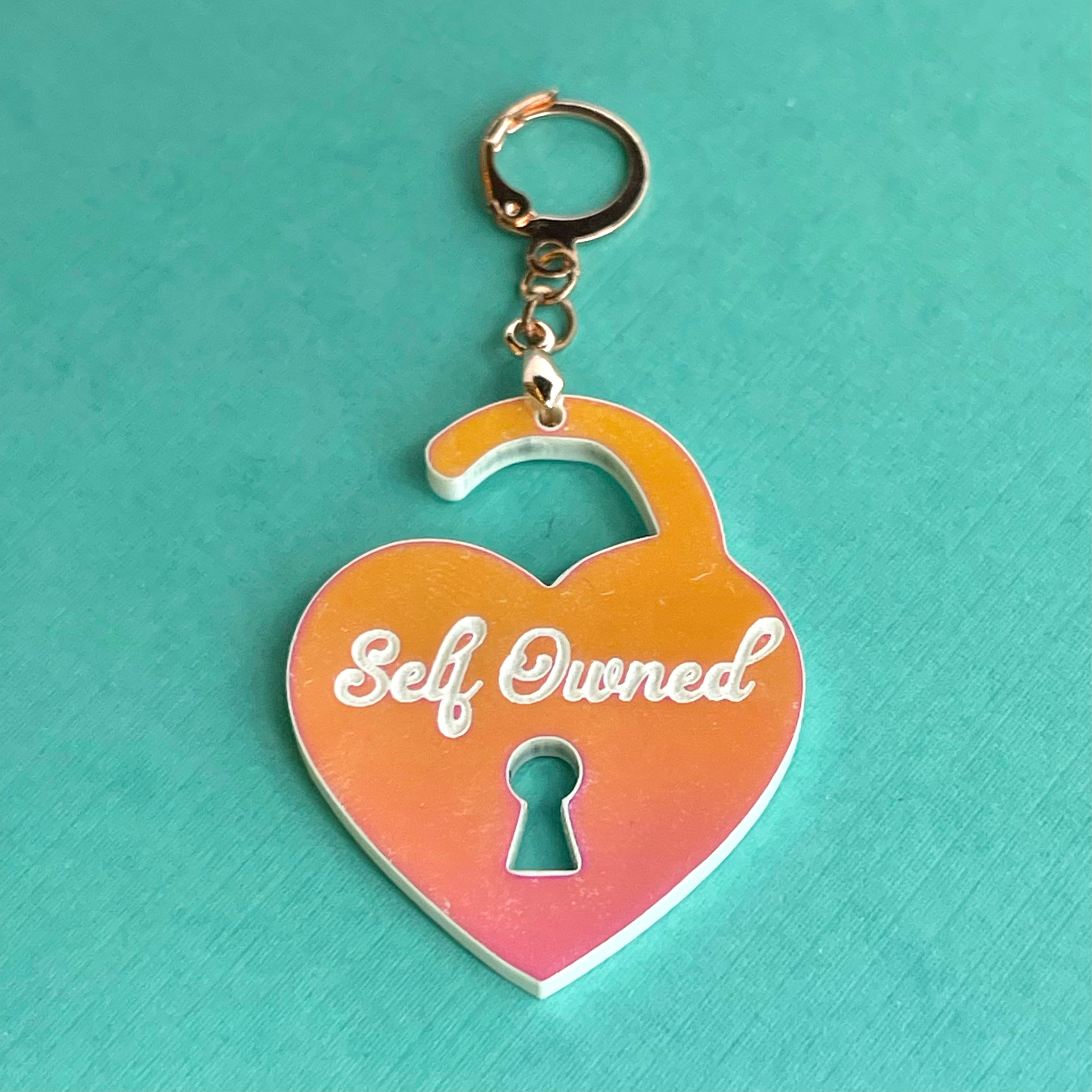 'Self Owned' Collar Tag - Pink Iridescent
