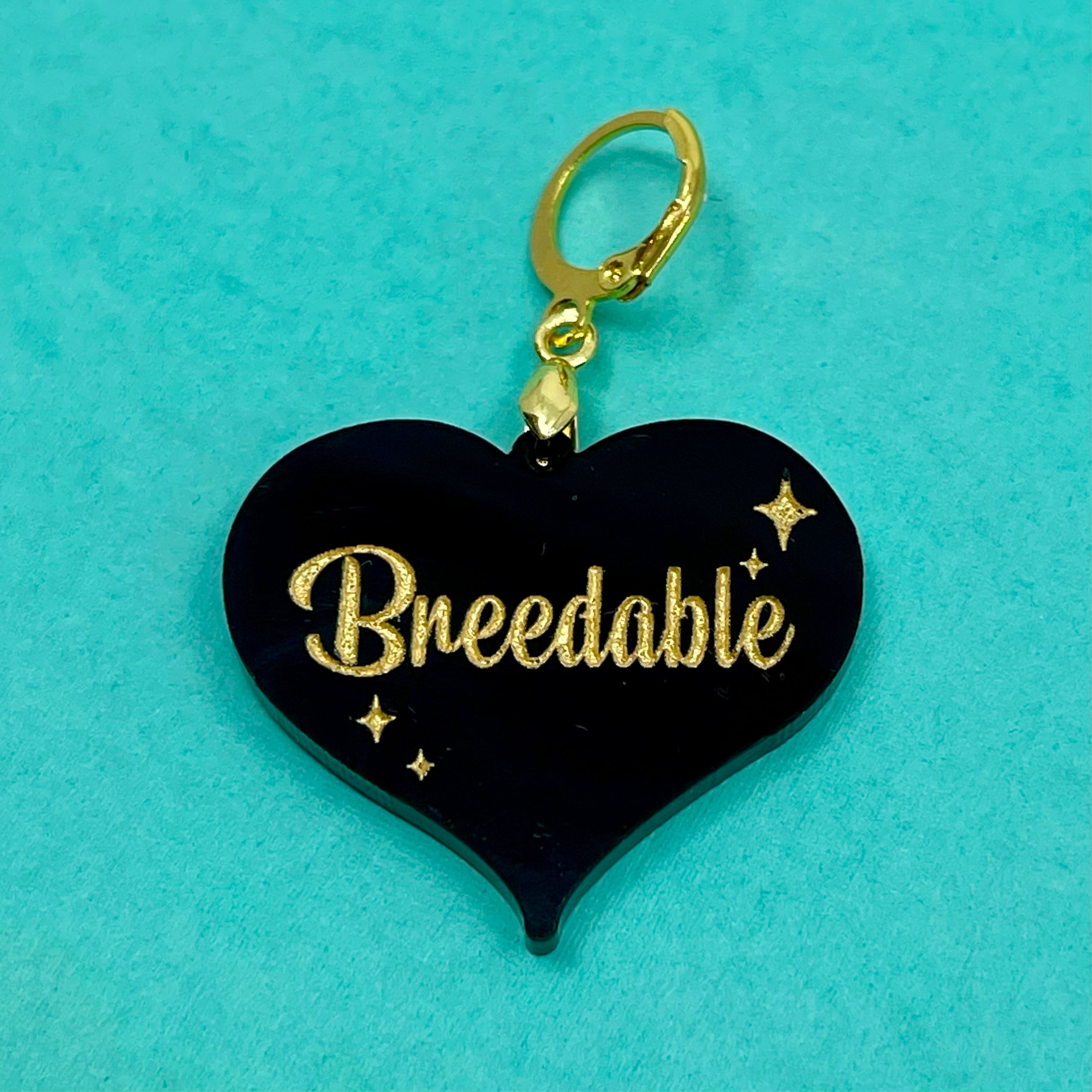 Retro Sparkle 'Breedable' Collar Tag - Black & Gold