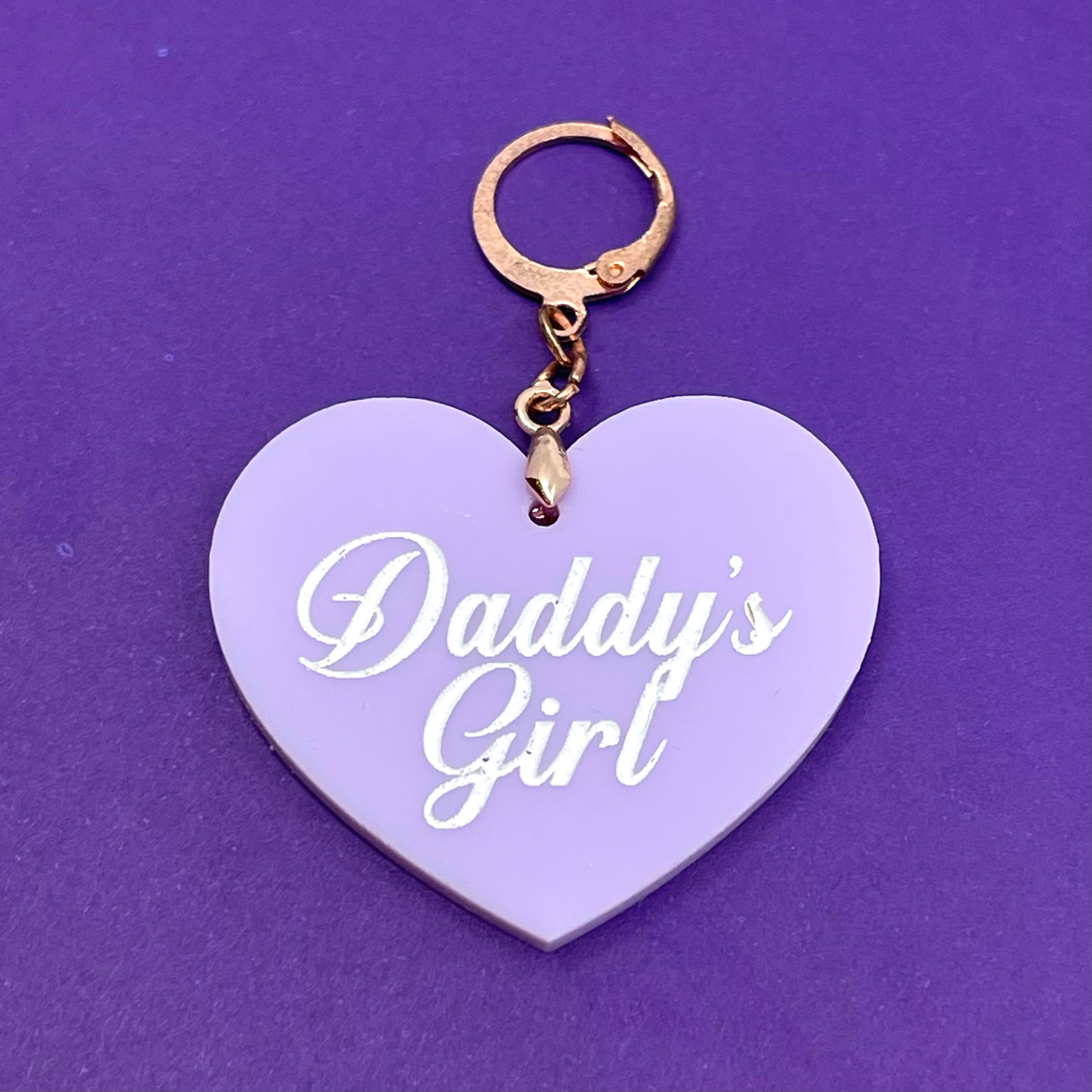 'Daddy's Girl' Heart Collar Tag - Lavender