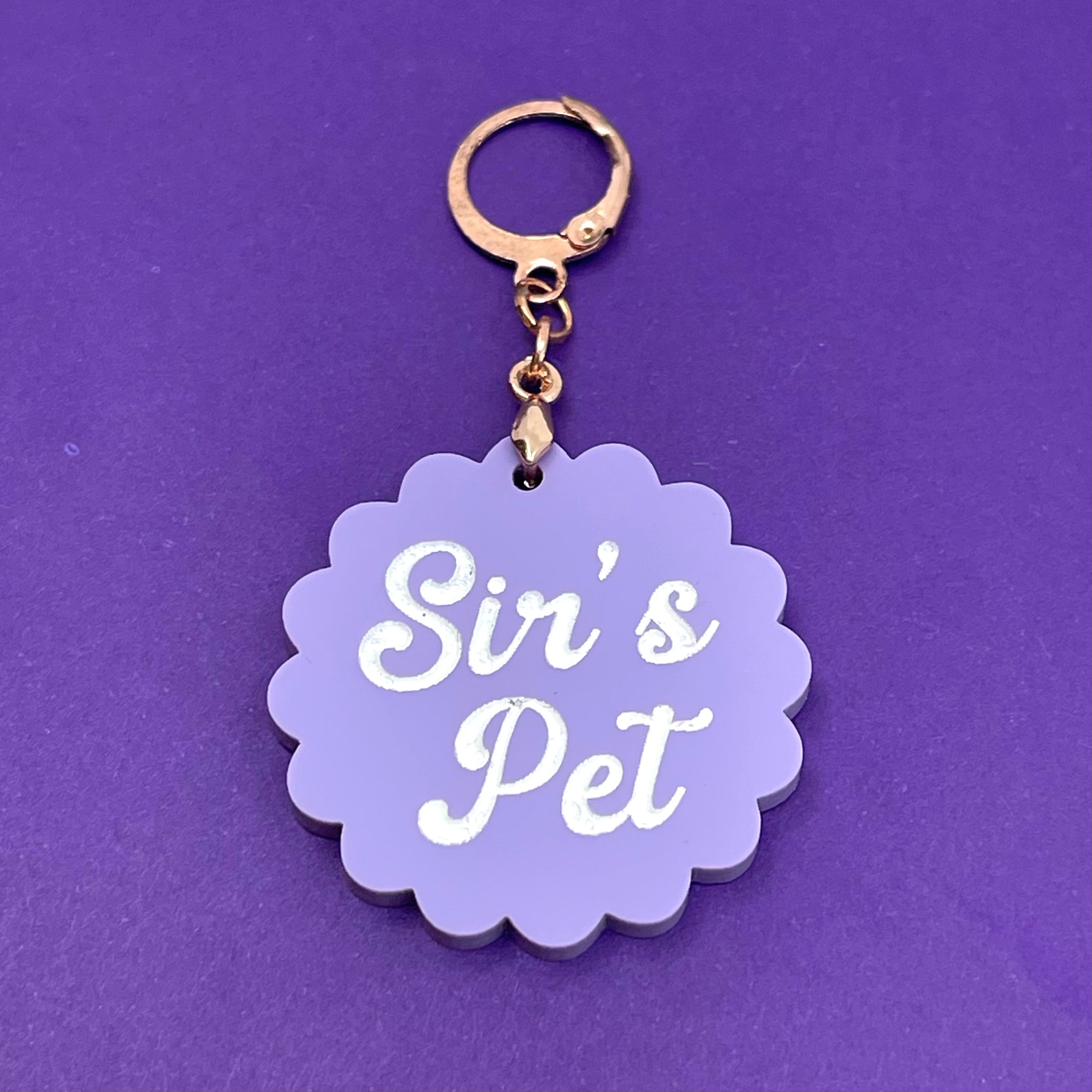 'Sir's Pet' Scalloped Collar Tag - Lavender
