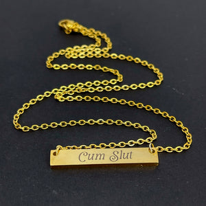 Personalized Bar Necklace - Discreet BDSM Day Collar Necklace Restrained Grace