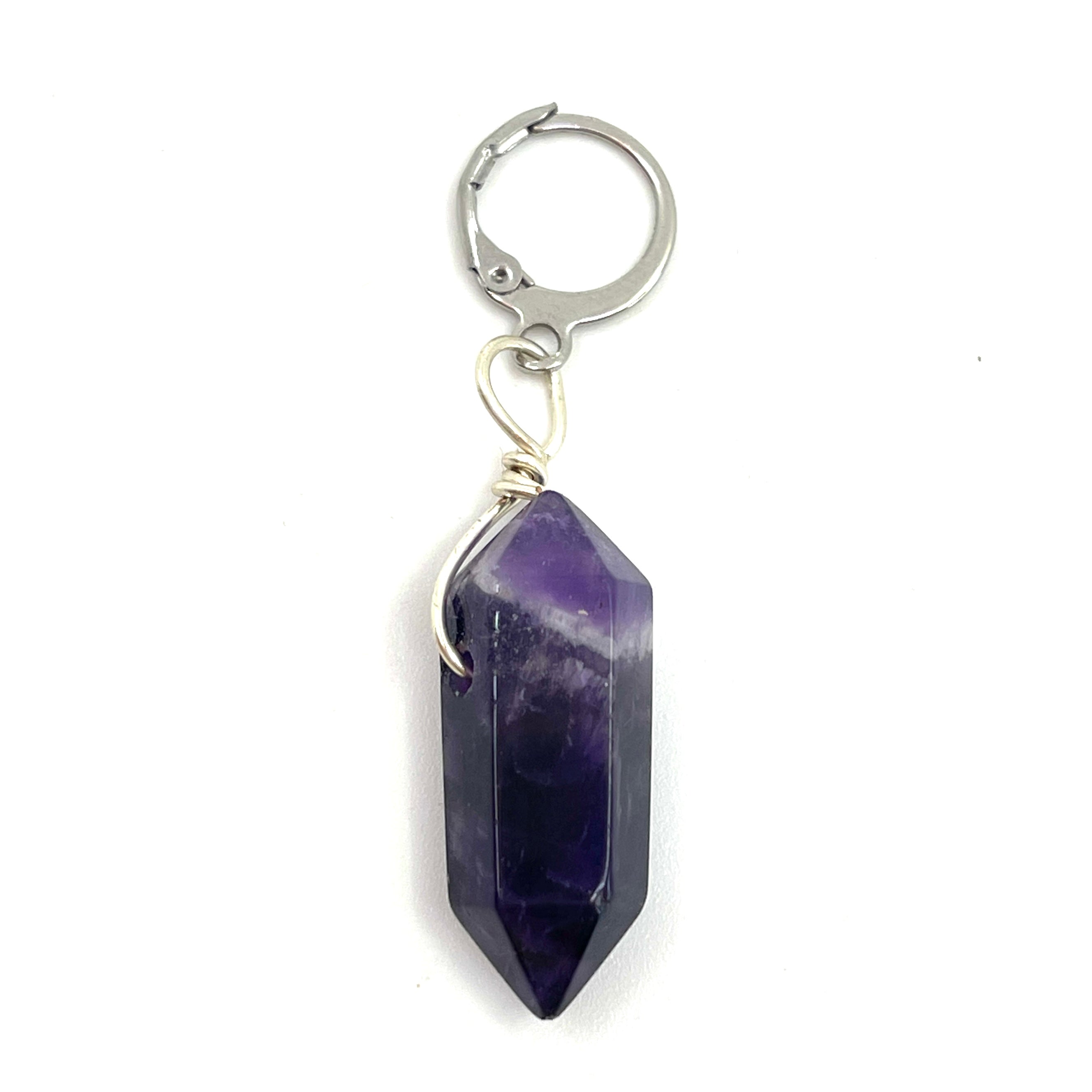 Amethyst Crystal Point Collar Charm