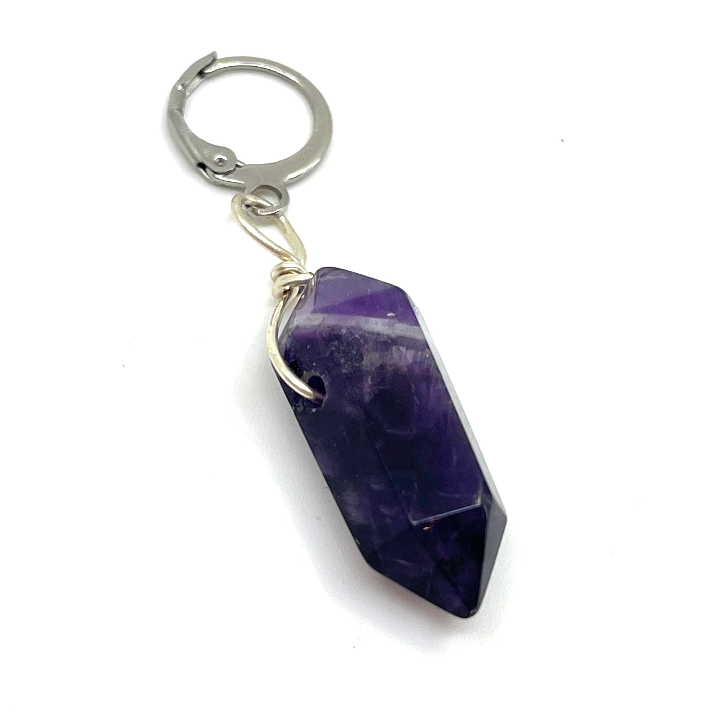 Amethyst Crystal Point Collar Charm