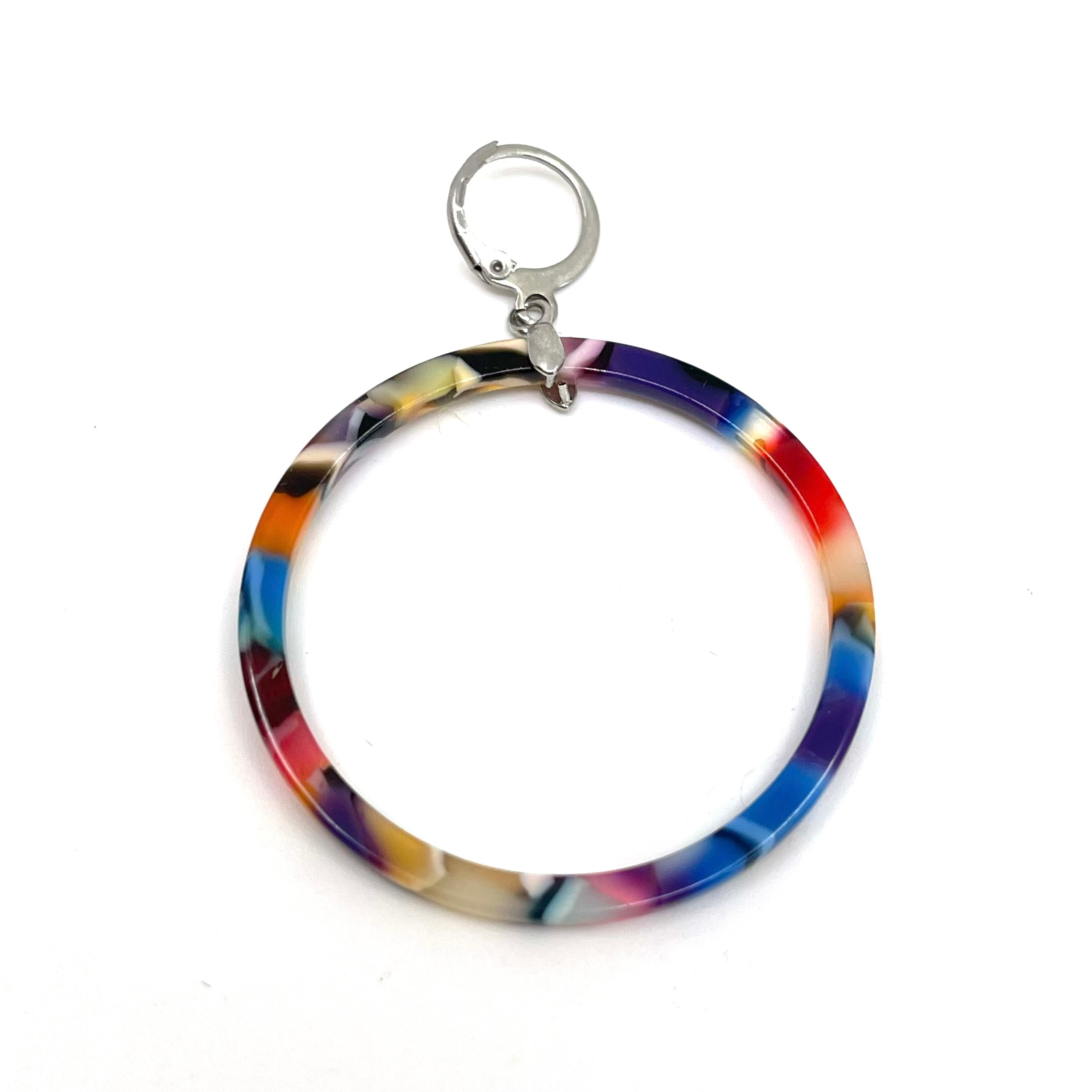 Colorful Confetti Acetate Ring of O Collar Charm