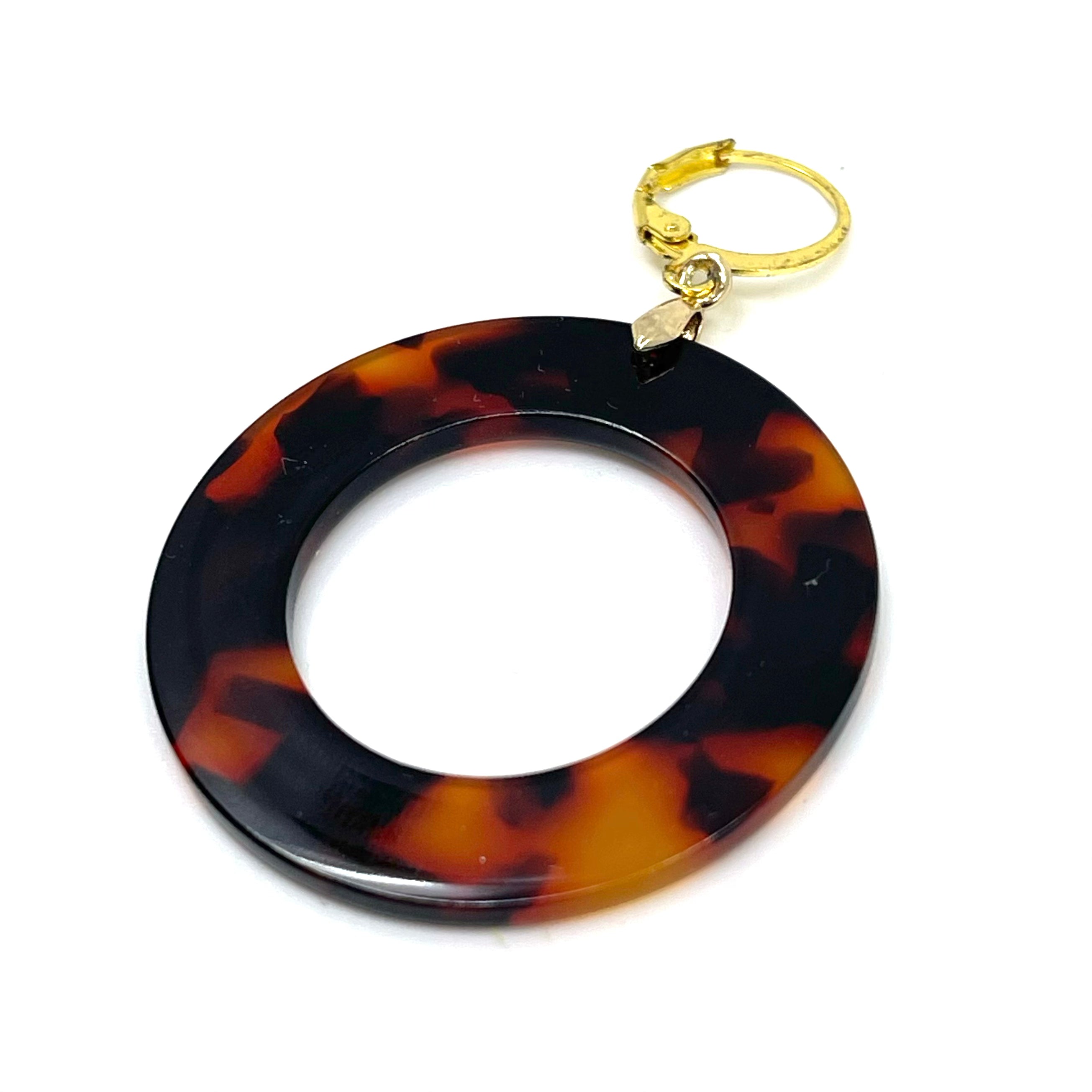 Tortoise Shell Acetate Ring of O Collar Charm
