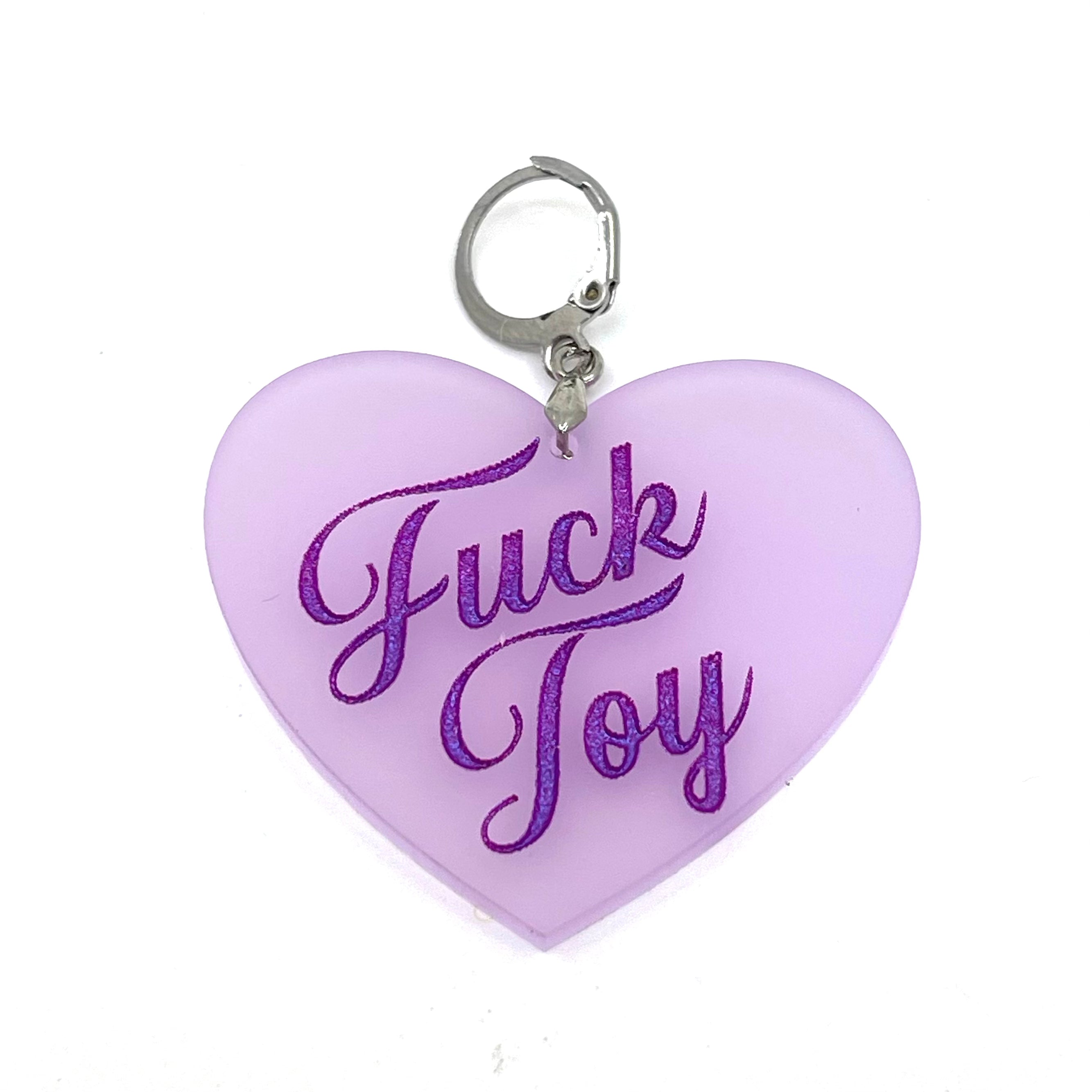 Fuck Toy XL Heart Collar Tag - Wisteria