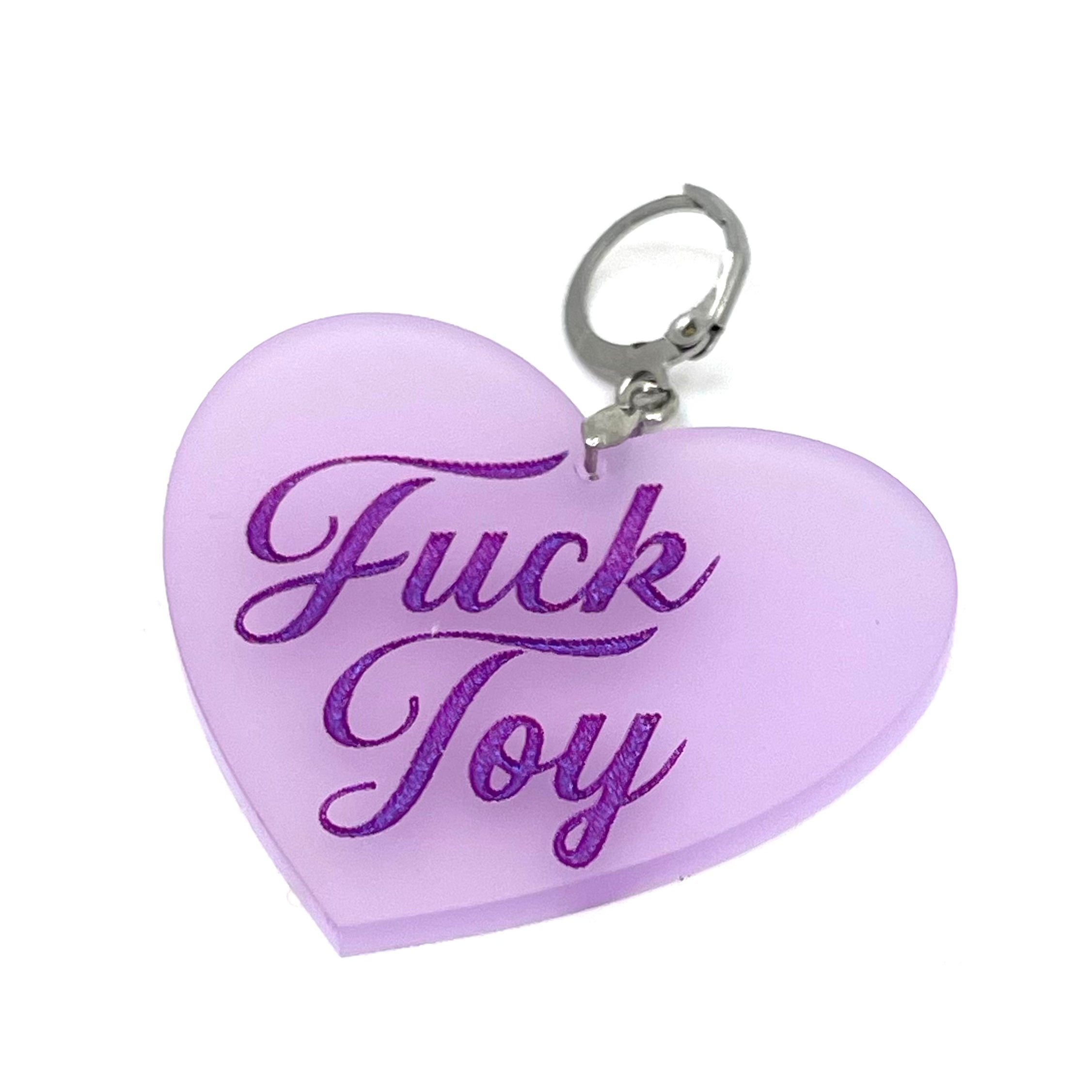 Fuck Toy XL Heart Collar Tag - Wisteria