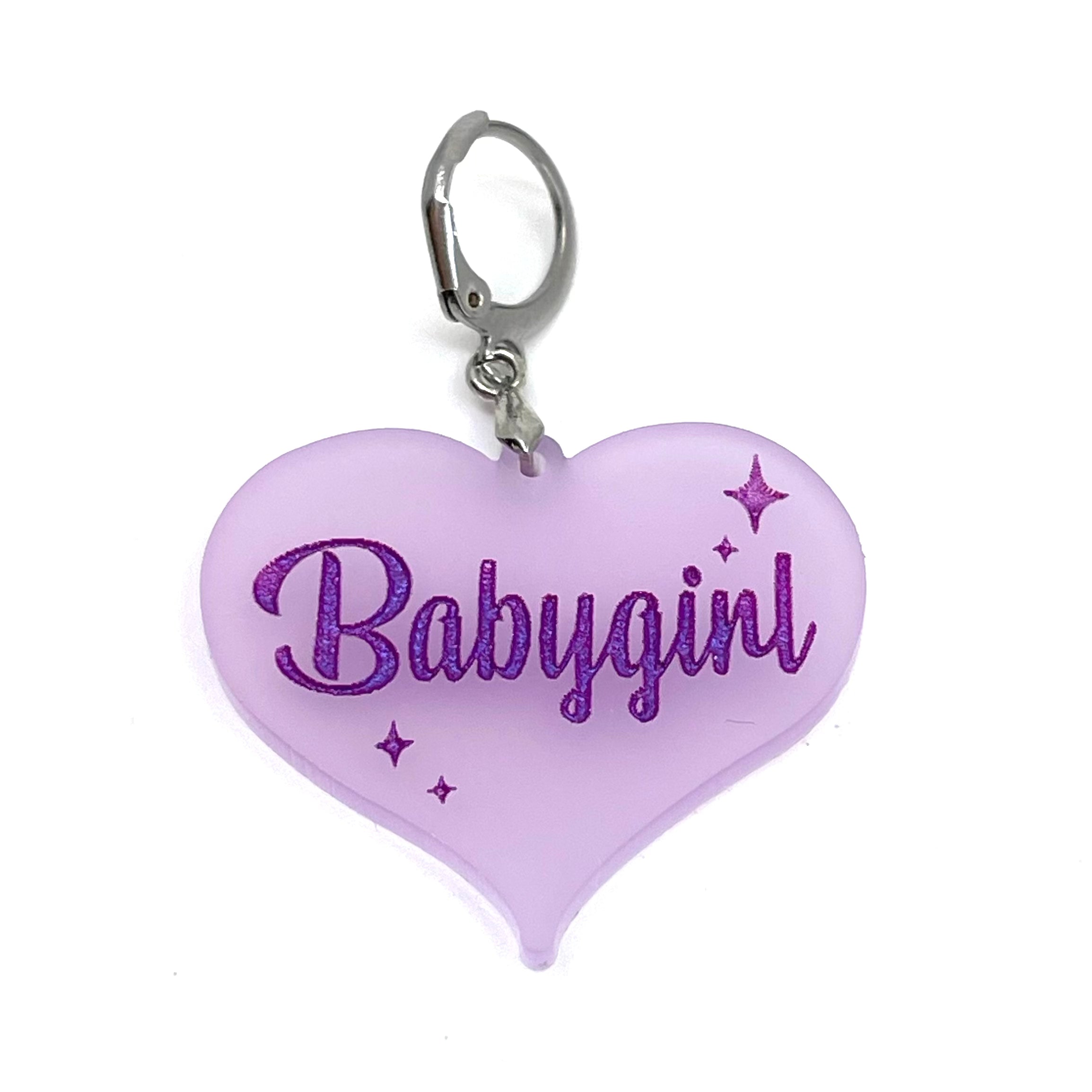Retro Sparkle 'Babygirl' Collar Tag - Wisteria