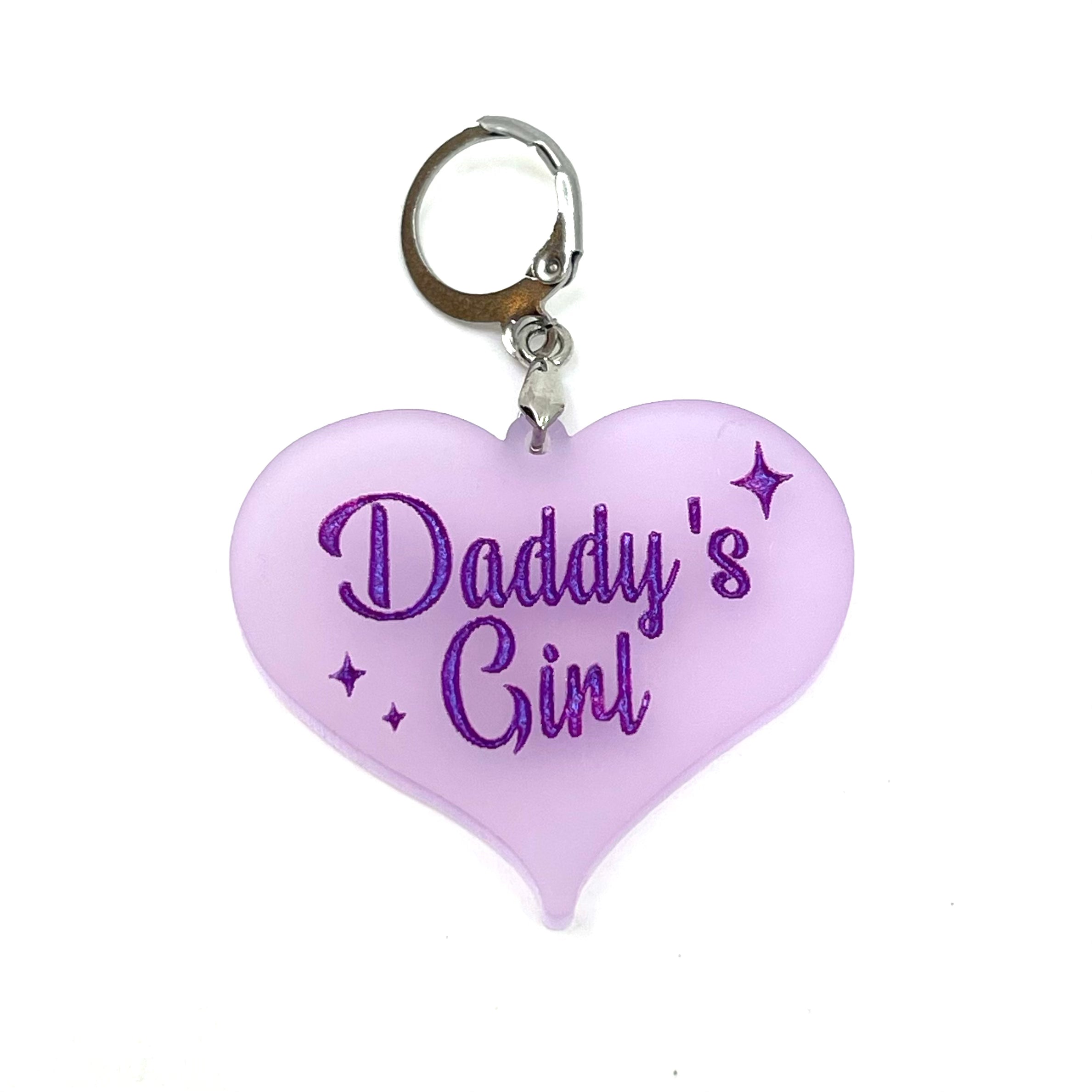 Retro Sparkle 'Daddy's Girl' Collar Tag - Wisteria