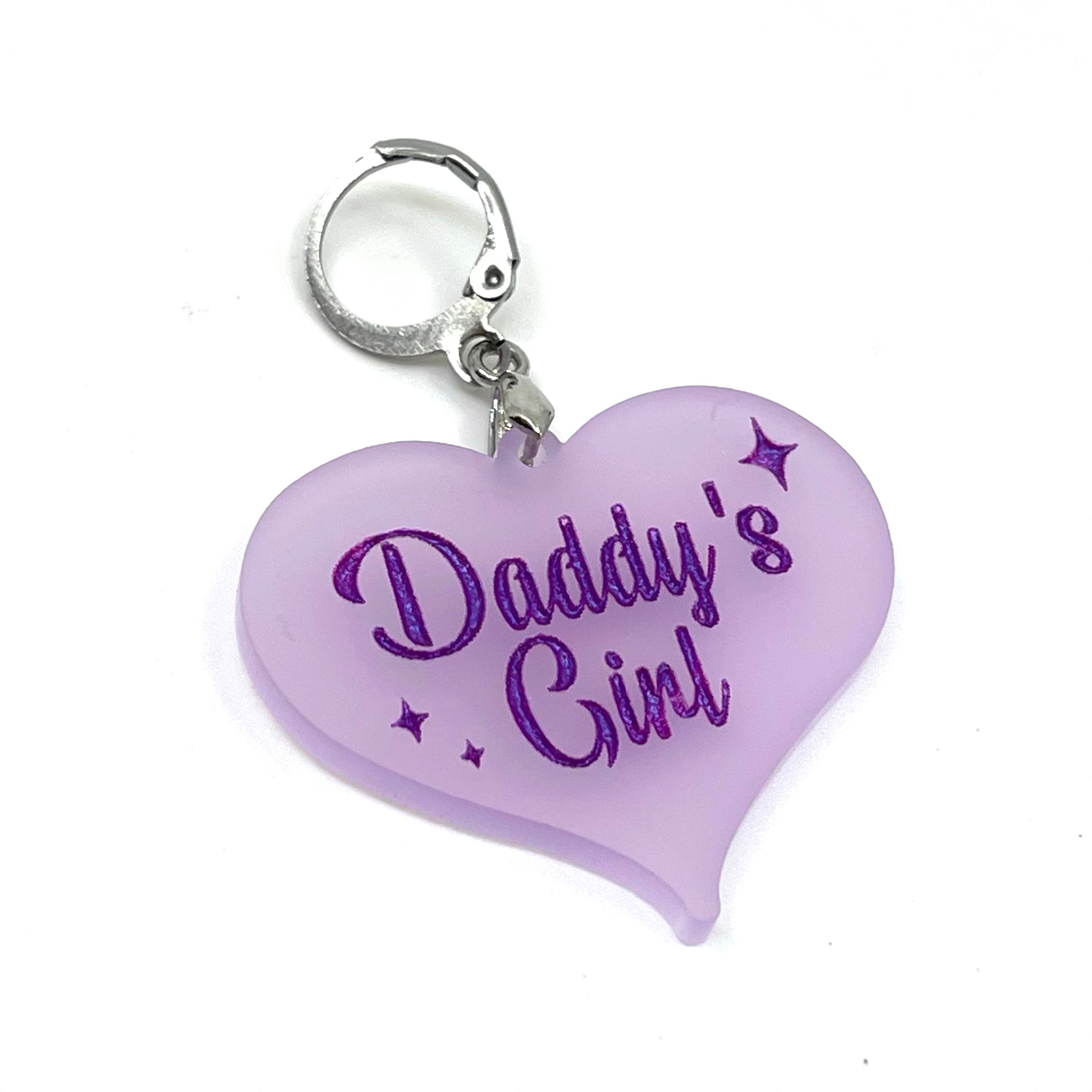 Retro Sparkle 'Daddy's Girl' Collar Tag - Wisteria