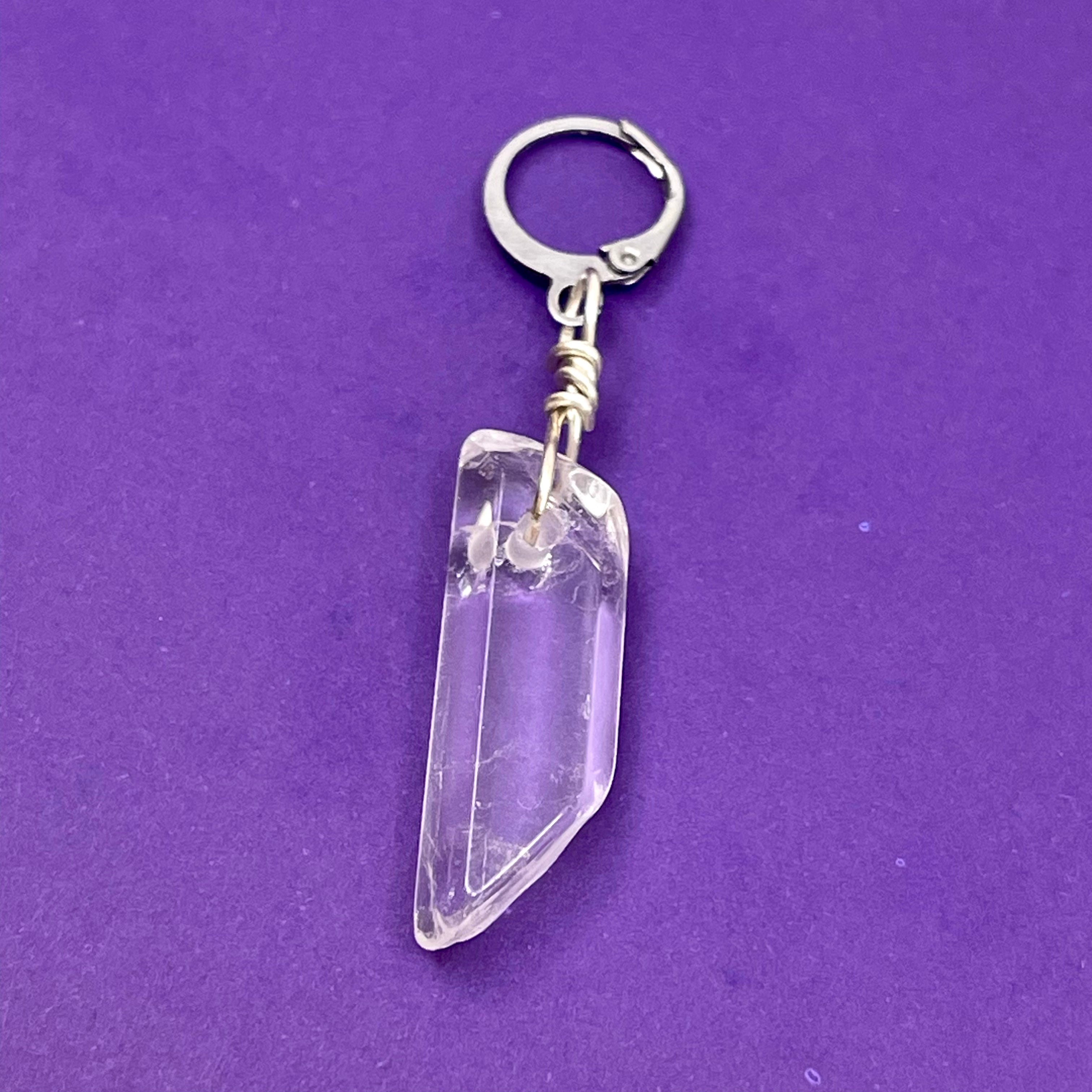 Clear Quartz Crystal Point Collar Charm
