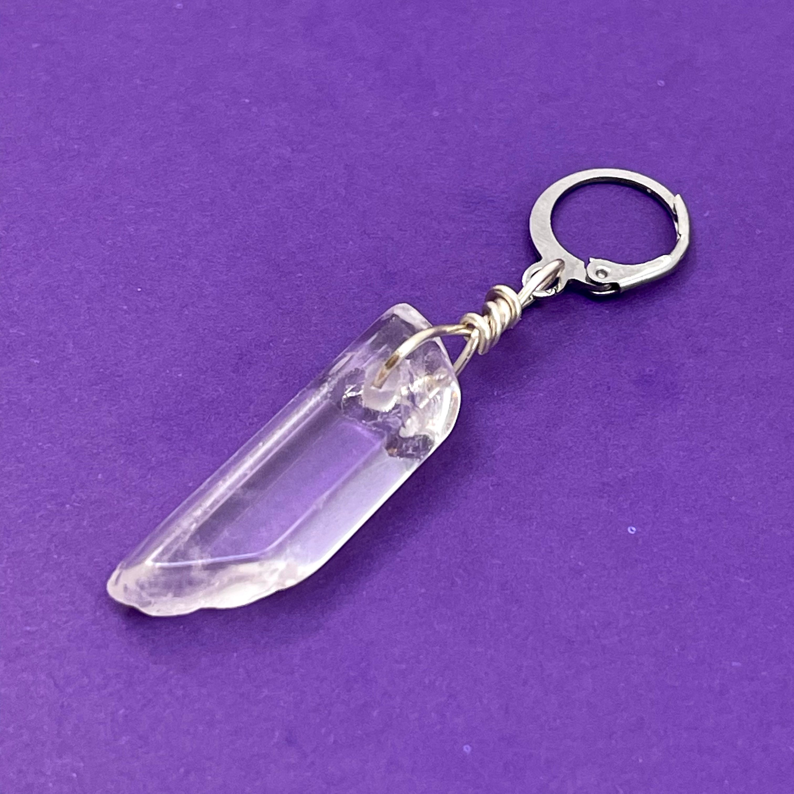 Clear Quartz Crystal Point Collar Charm