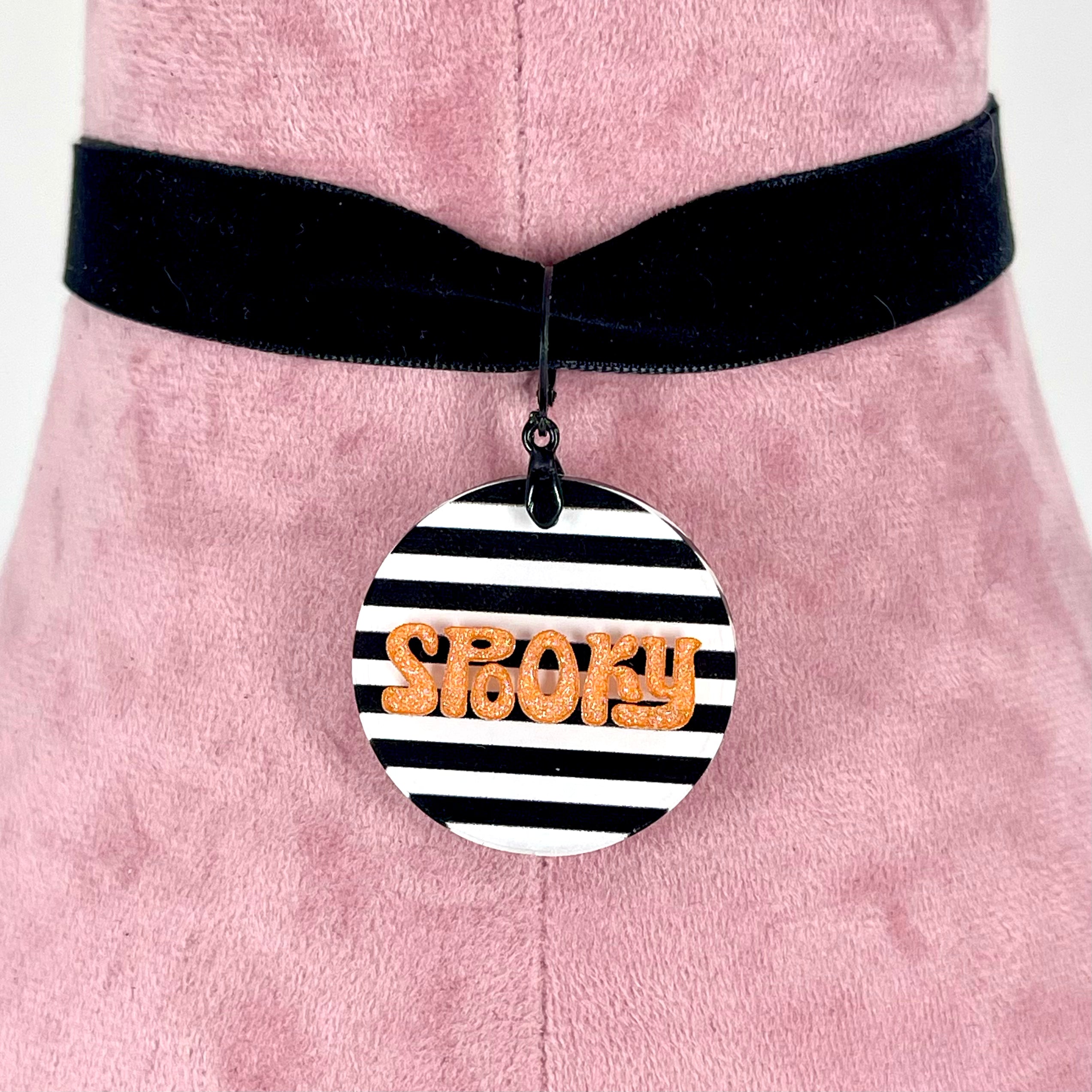 Spooky - Retro Stripe Collar Tag