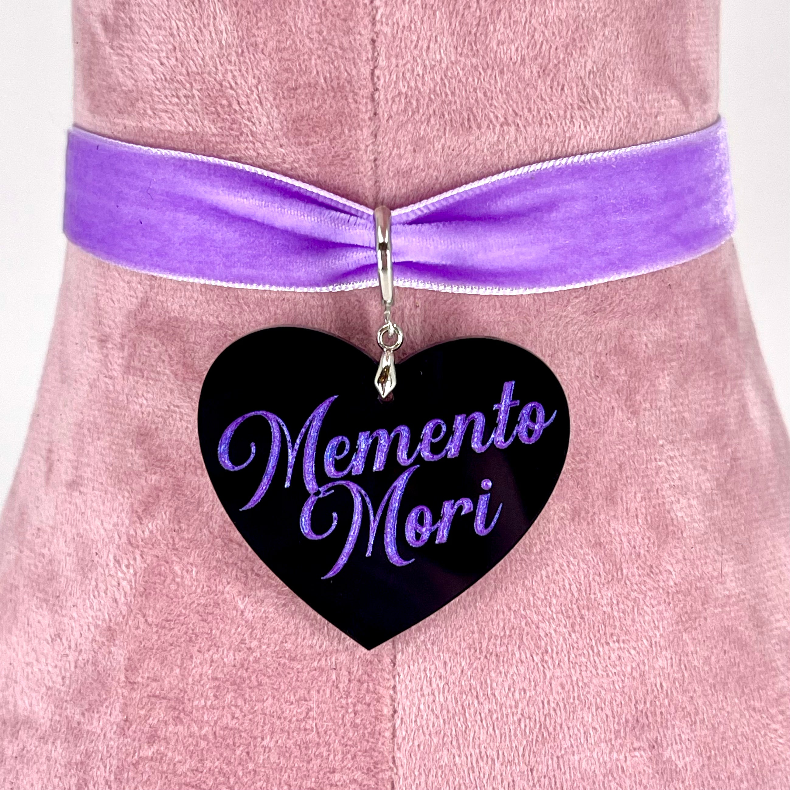 Memento Mori - XL Heart Collar Tag