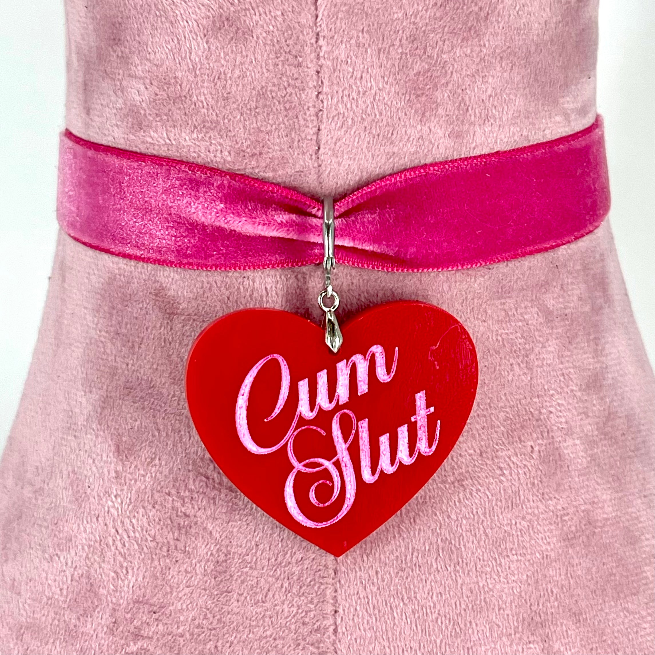 Hot Pink Velvet Choker - Sizes 12"-24"